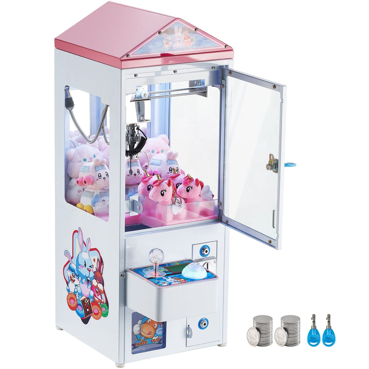 Claw Machine, 0-3" Jaw Diameter 0-5" Jaw lifting, Crane Prize Grabber Commercial Arcade Game Toys, Cool Fun Grab-And-Win Machine w/ Light and Sound, Dispenser Vending Toy For Kids,Boys &Girls