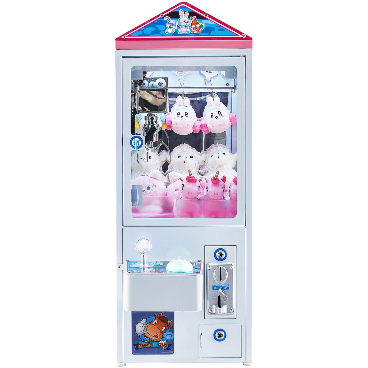 Claw Machine, 0-3" Jaw Diameter 0-5" Jaw lifting, Crane Prize Grabber Commercial Arcade Game Toys, Cool Fun Grab-And-Win Machine w/ Light and Sound, Dispenser Vending Toy For Kids,Boys &Girls
