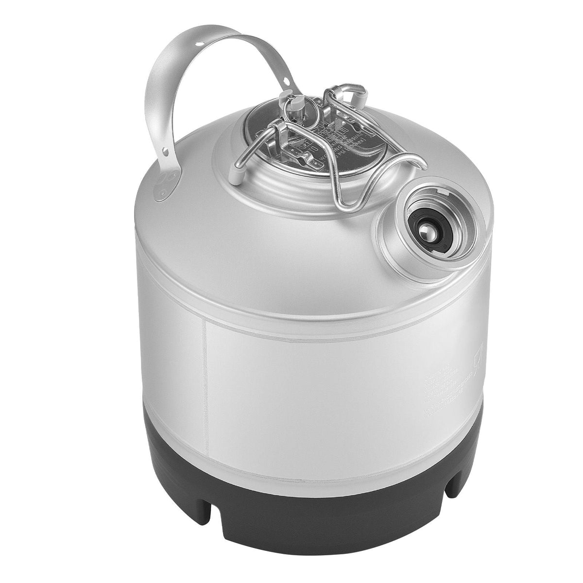 Cleaning Keg, 1.75 Gallon/6.5L Keg Line Cleaning Kit with D Coupler Connection & Rubber Base, Beer Lines Cleaner Used for Beer Line Cleaning, 304Stainless Steel Kegerator Beers Lines Cleaner Kit