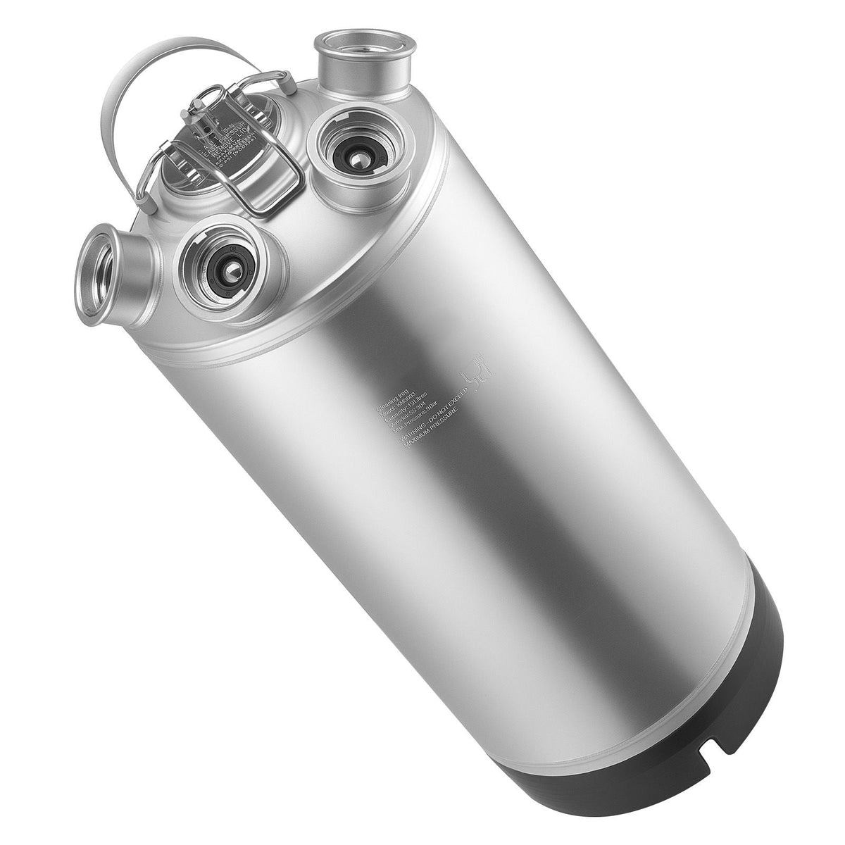 Cleaning Keg, 5 Gallon/19L Keg Line Cleaning Kit with 4 D Coupler Connections & Rubber Base, Beer Lines Cleaner Used for Beer Line Cleaning, 304 Stainless Steel Kegerator Beers Lines Cleaner Kit