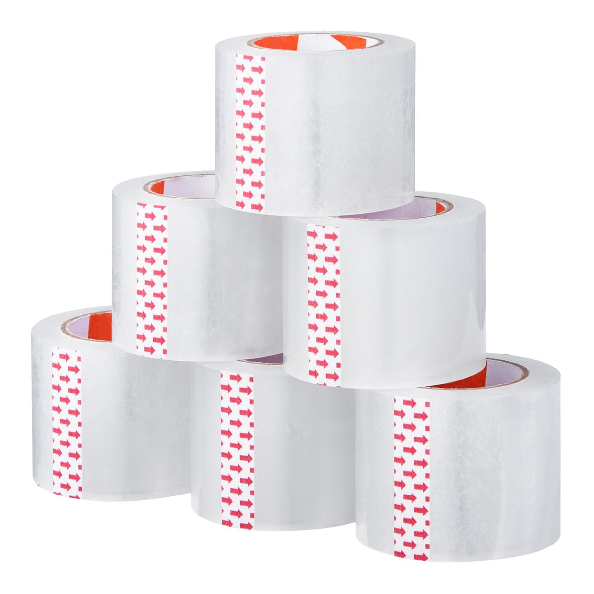 Clear Packing Tape, 1.5 inches Core, 6 Rolls 1.88 Inches x 25 Yards Packing Tape with Dispenser, 2.7 Mil Heavy Duty Packaging Tape Designed for Moving, Storage and Packing, Shipping and Mailing