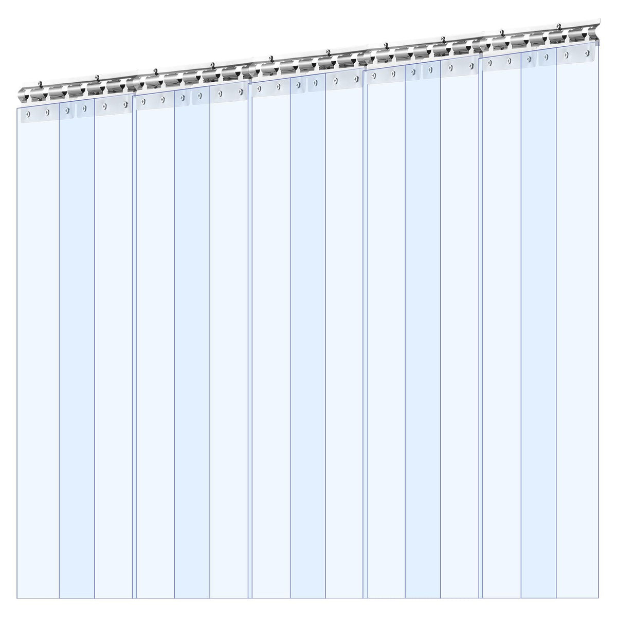 Clear PVC Strip Curtain, 96 in Height x 60 in Width x 0.08 in Thickness, 10 PCS Walk in Freezer Cooler Curtain Strips, Smooth Waterproof Plastic Door Strips for Warehouse, Freezer, Garage Doors