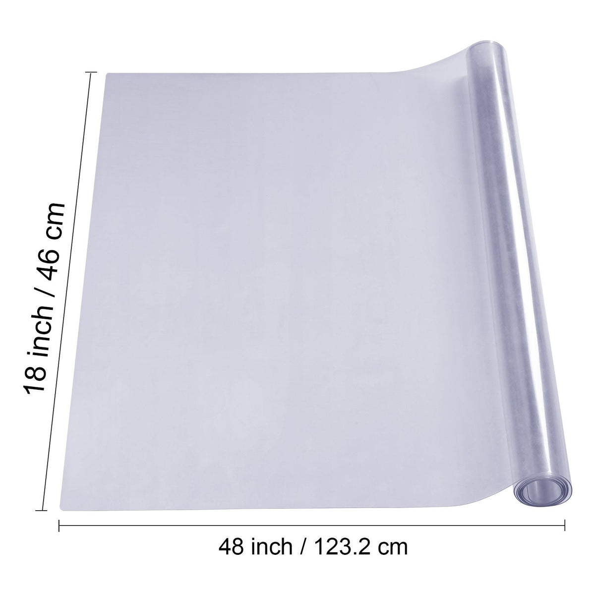 Clear Table Cover Protector, 18" x 48"/ 460 x 1232 mm Table Cover, 1.5 mm Thick PVC Plastic Tablecloth, Waterproof Desktop Protector for Writing Desk, Coffee Table, Dining Room Table