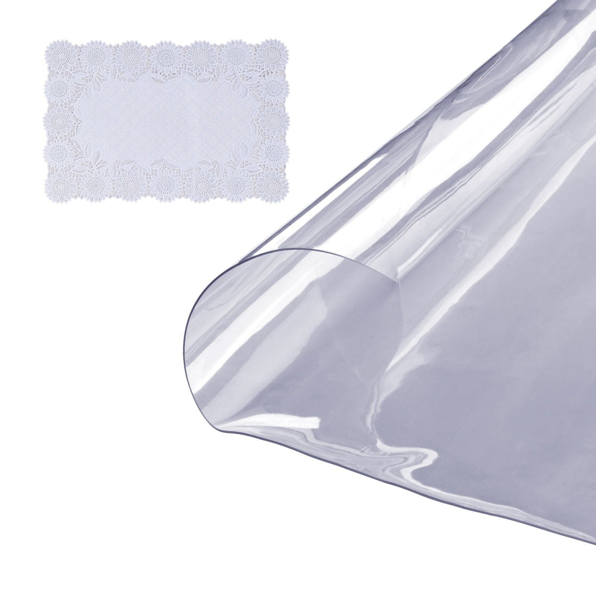 Clear Table Cover Protector, 18" x 48"/ 460 x 1232 mm Table Cover, 1.5 mm Thick PVC Plastic Tablecloth, Waterproof Desktop Protector for Writing Desk, Coffee Table, Dining Room Table