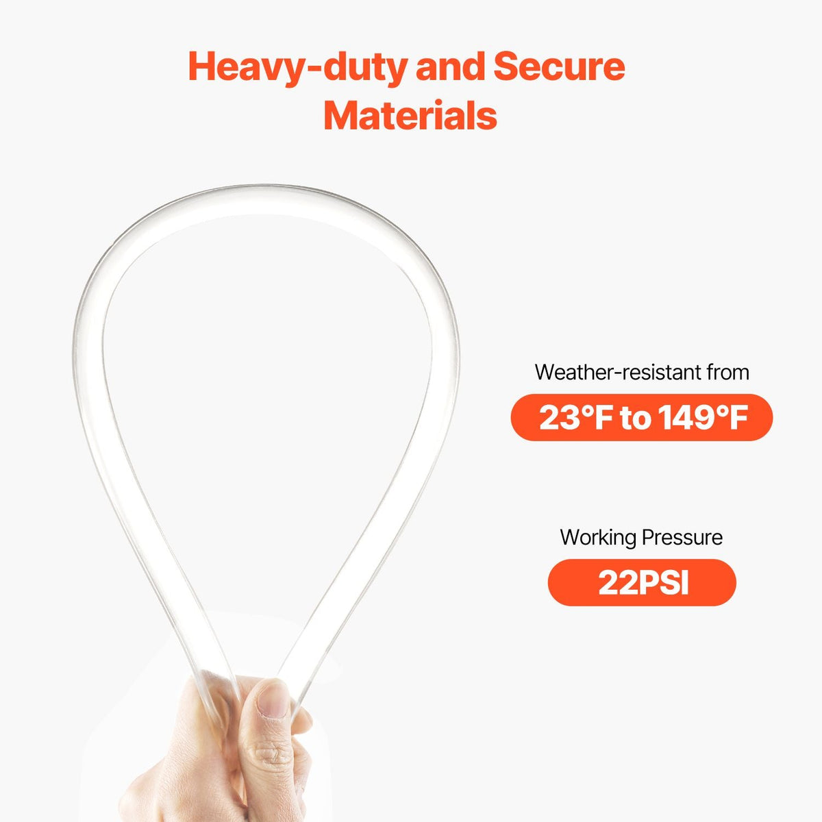 Clear Vinyl Tubing, 3/8" ID x 1/2" OD, 50FT Plastic PVC Tubing, Flexible and Cuttable Clear Hose, 1/16 in Wall Thickness, High-strength PVC Material for Aquarium Irrigation Swimming Pool Lab
