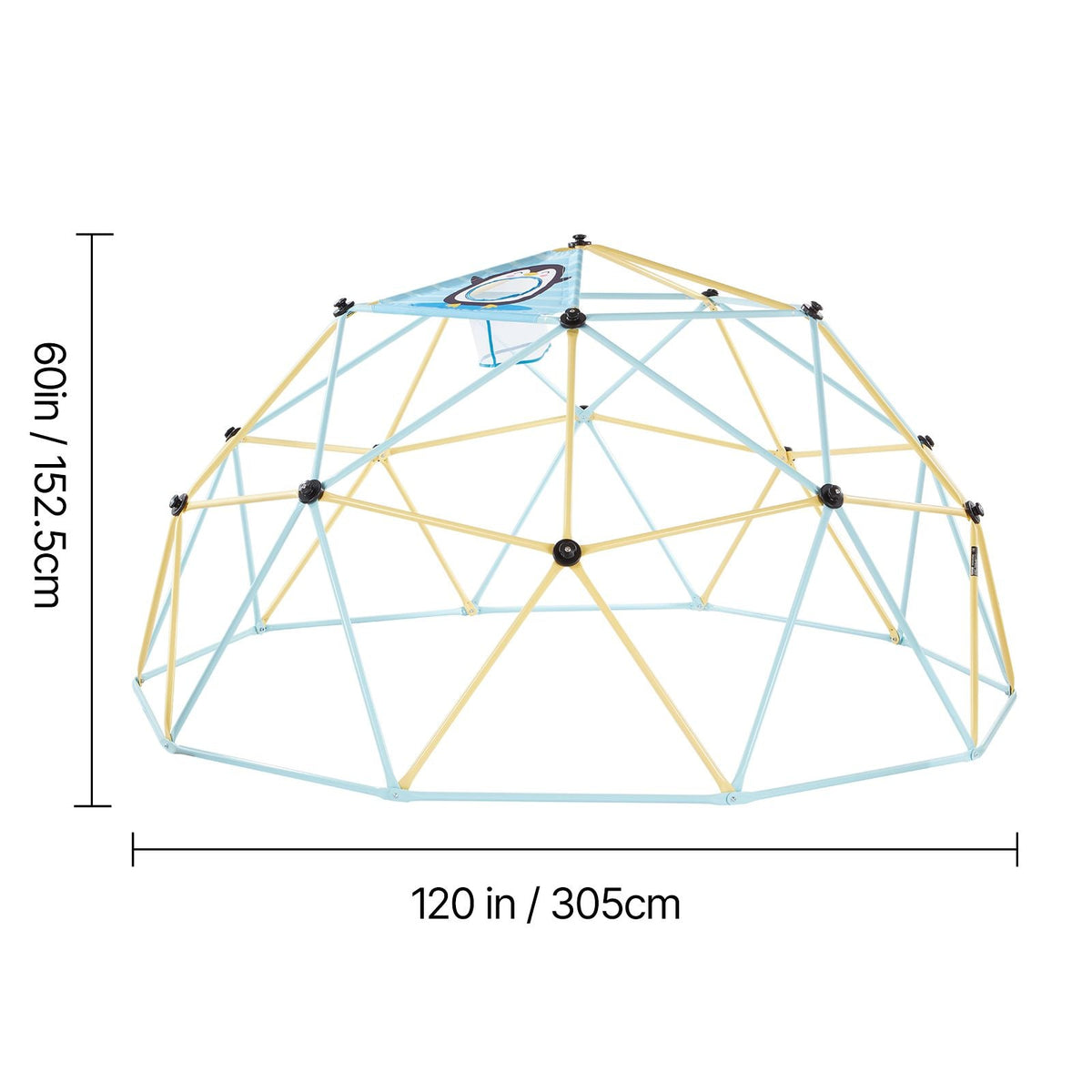Climbing Dome, 10FT Geometric Dome Climber, 1000LBS Loading Jungle Gym Playground with 2 Basketballs & Octopus Net, Easy-Assembly Outdoor Backyard Climbing Equipment for Kids 3 to 10 Years Old