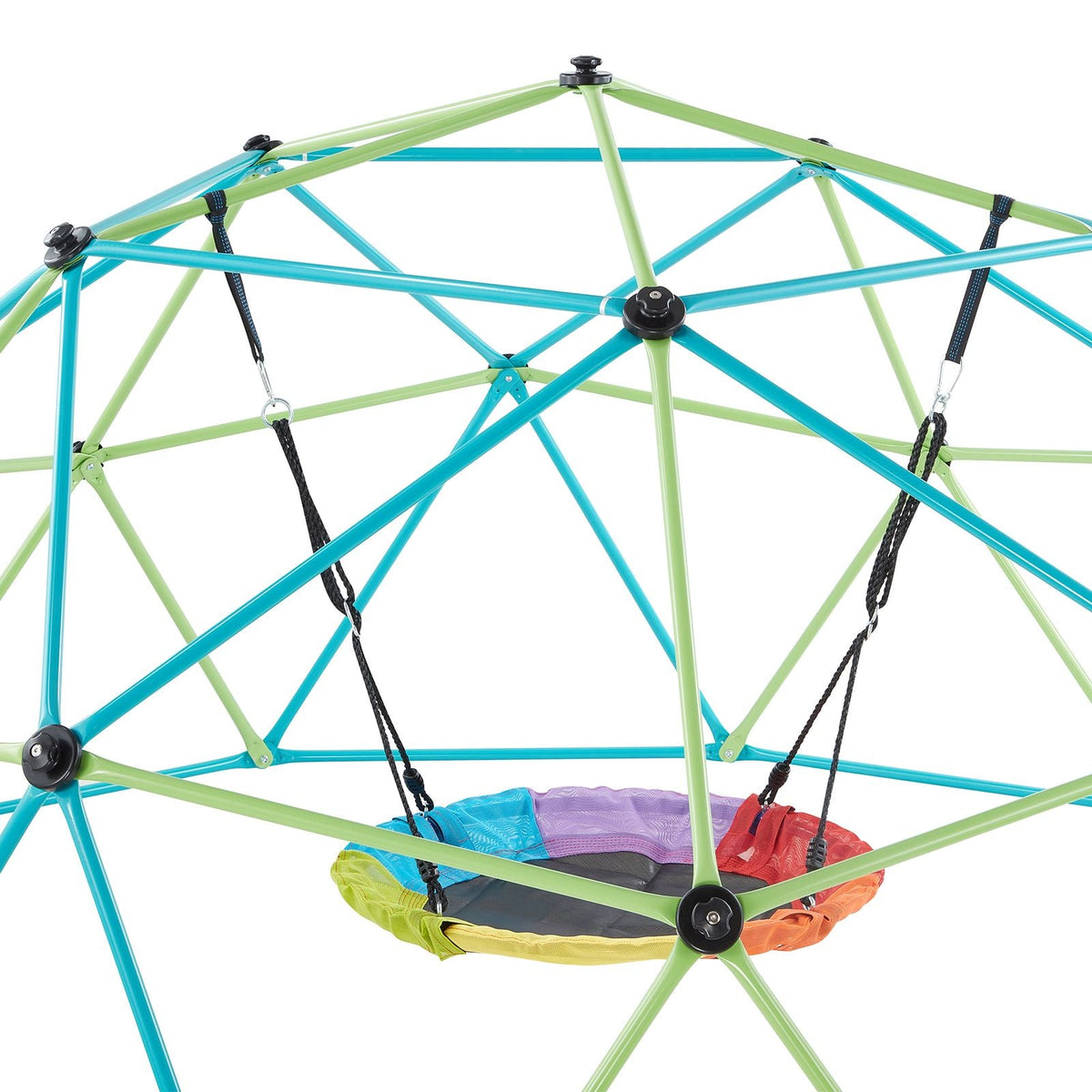 Climbing Dome, 10FT Geometric Dome Climber with Saucer Swing, 1000LBS Loading Kid's Jungle Gym Playground, Easy-Assembly Outdoor Backyard Climbing Equipment for Boys Girls 3 to 10 Years Old