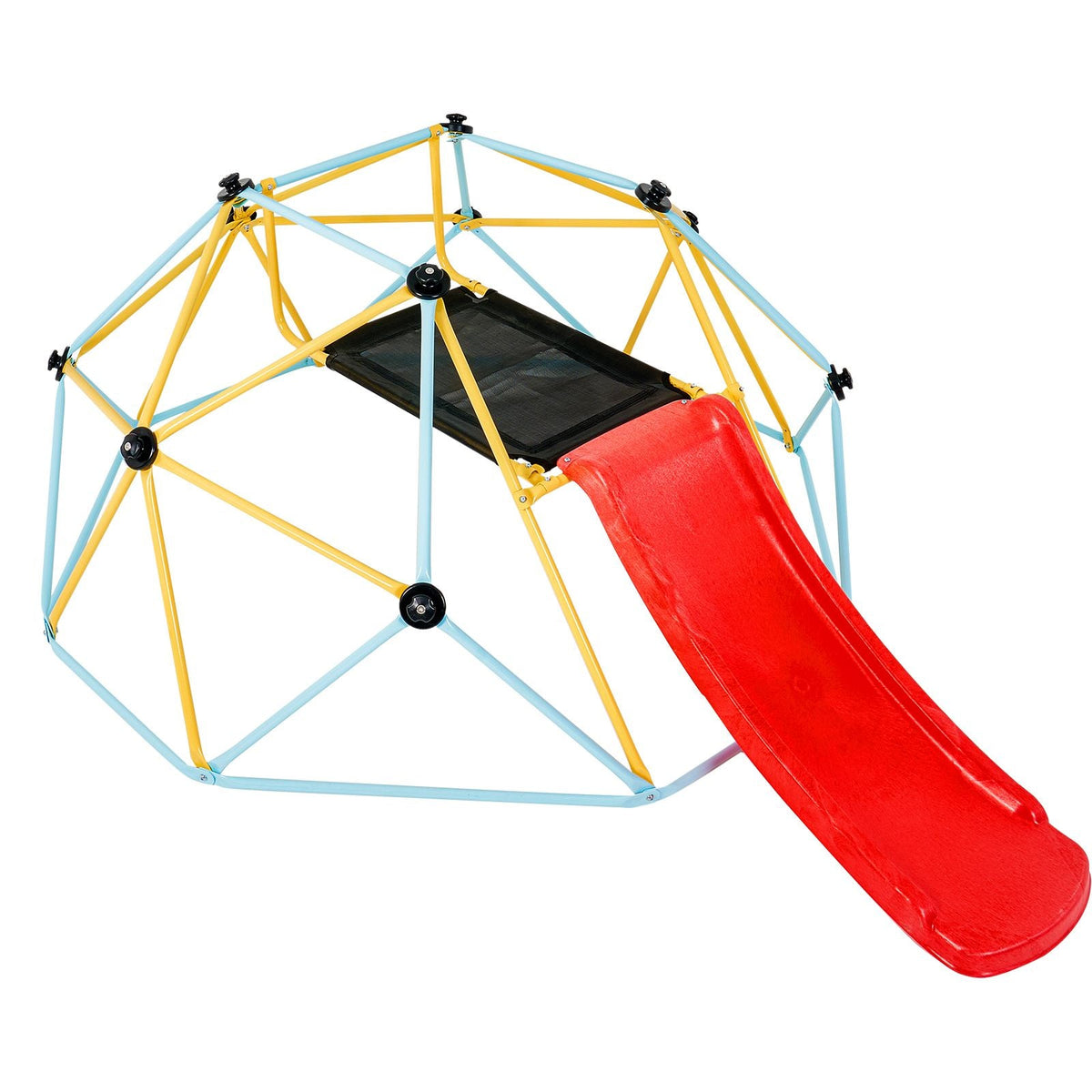 Climbing Dome, for Kids 3 to 9 Years Old, 8FT Geometric Dome Climber with Slide,Jungle Gym Supports 600LBS and Easy Assembly, with Climbing Grip, Outdoor and Indoor Play Equipment for Kids