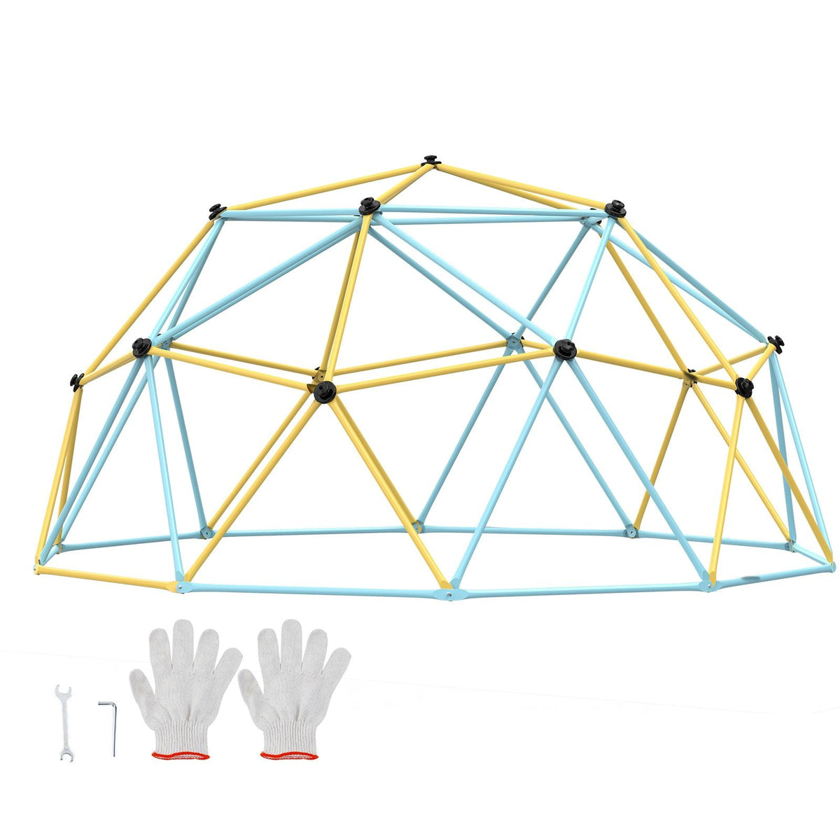 Climbing Dome,Jungle Gym Supports 750LBS and Easy Assembly, 12FT Geometric Dome Climber Play Center for Kids 3 to 10 Years Old, with Climbing Grip, Outdoor Backyard Play Equipment for Kids