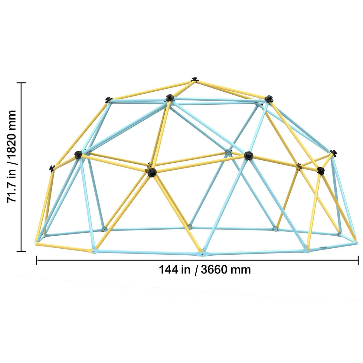 Climbing Dome,Jungle Gym Supports 750LBS and Easy Assembly, 12FT Geometric Dome Climber Play Center for Kids 3 to 10 Years Old, with Climbing Grip, Outdoor Backyard Play Equipment for Kids