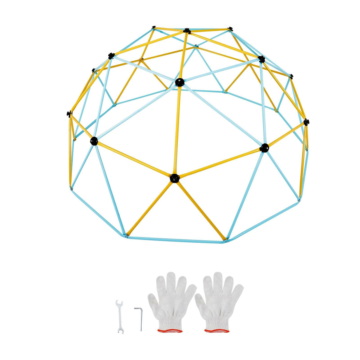 Climbing Dome,Jungle Gym Supports 750LBS and Easy Assembly, 12FT Geometric Dome Climber Play Center for Kids 3 to 10 Years Old, with Climbing Grip, Outdoor Backyard Play Equipment for Kids