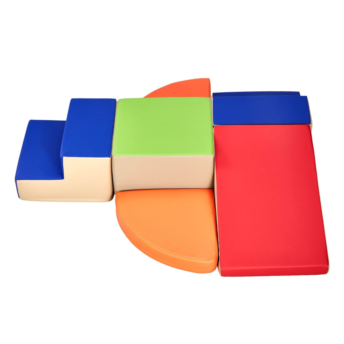 Climbing Toys, 6-Piece Set, Foam Climbing Toys for Toddlers 6 Months to 3 Years Old, PU Leather Climbing Blocks, Indoor Climb and Crawl Activity Playset for Crawling & Sliding, Easy to Clean
