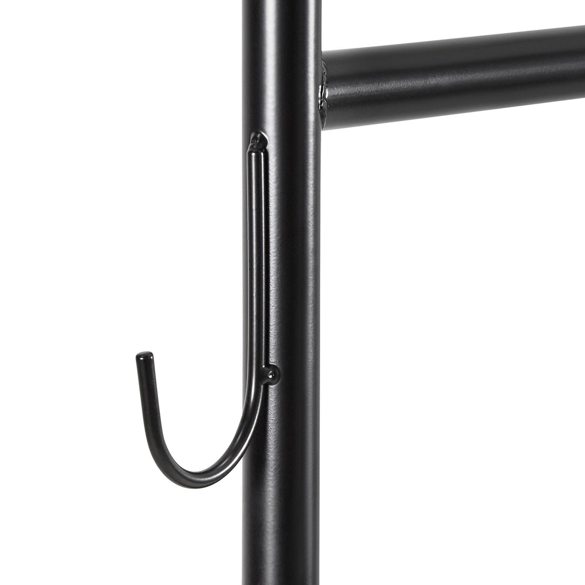 Clothes Rack, Rolling Clothing Garment Rack with Hanging Rod and Side Hooks, 198 lbs Load Capacity, Heavy Duty Carbon Steel Clothing Racks with Wheels, Ideal for Bedroom, Laundry, Living Room