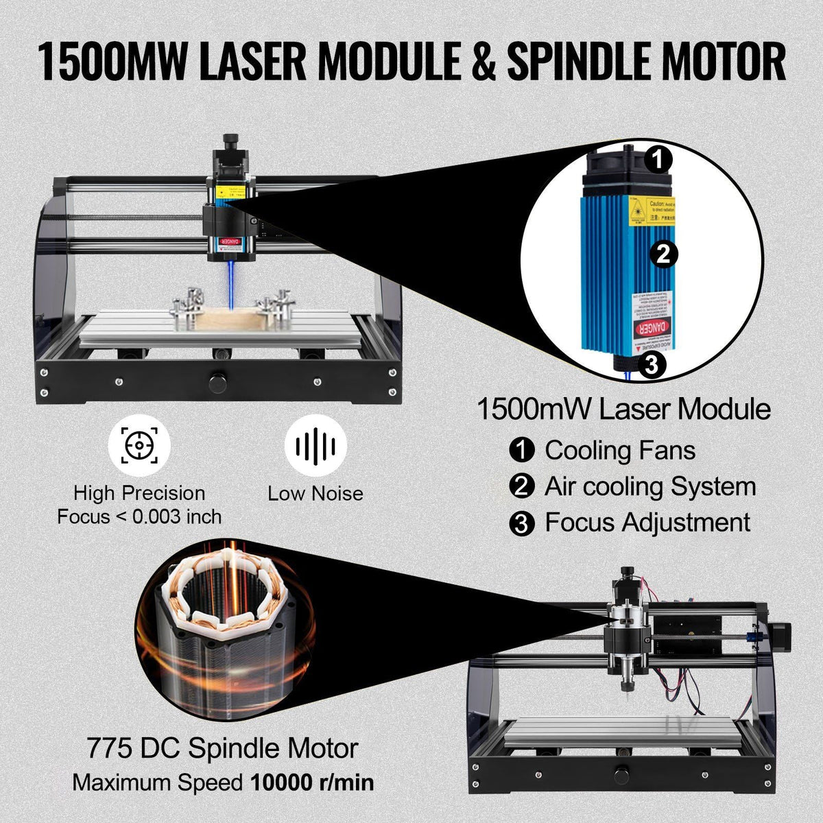 CNC 3018 Pro CNC Router 15W Laser 3 Axis GRBL Control CNC Machine Laser Engraver