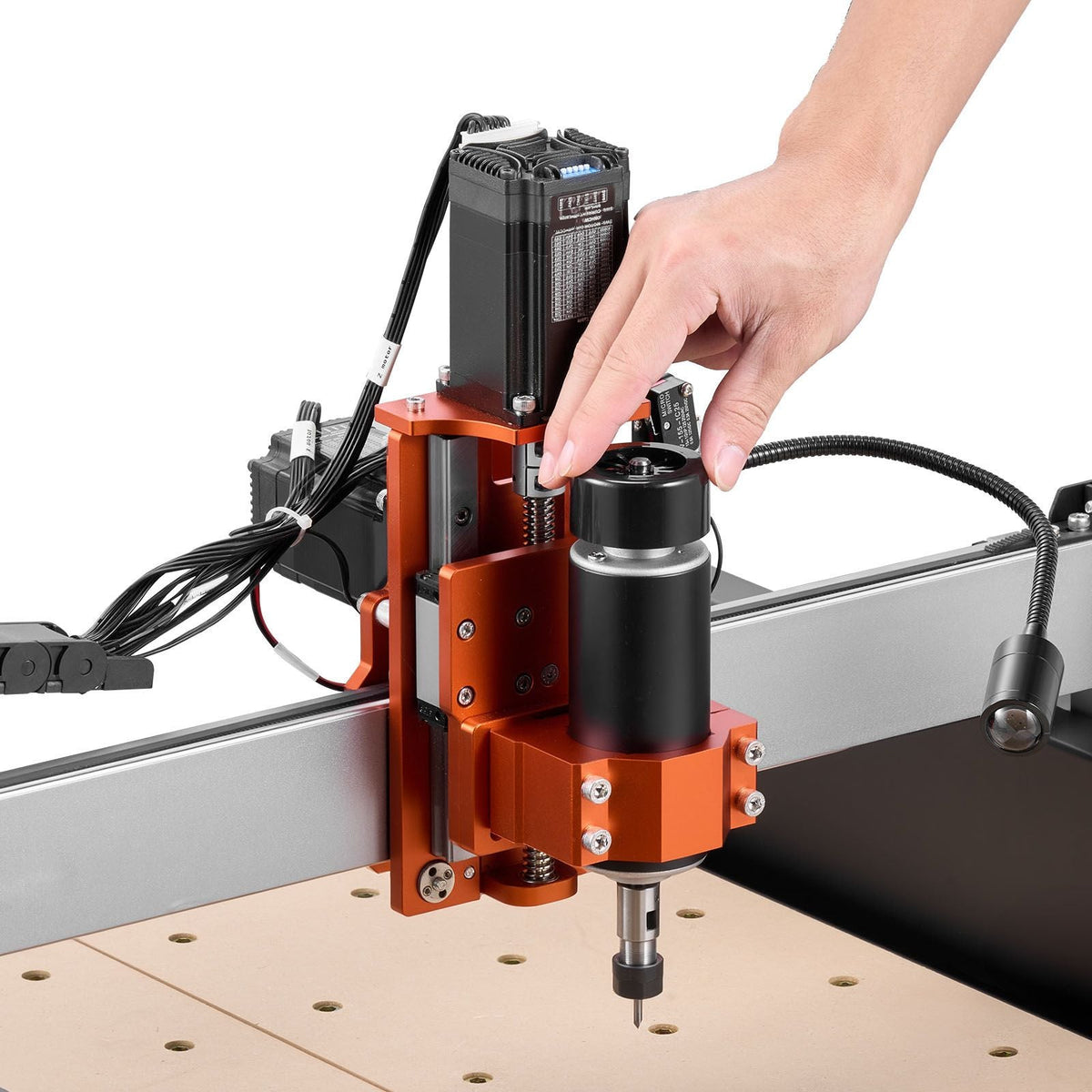 CNC Router Machine, 100W Spindle, 3-Axis Wood Engraving Milling Machine, with 15.75 x 15.75 x 3.74 in Working Area, Linear Rail, Aluminum Alloy Structure, for Wood Acrylic Carving Cutting