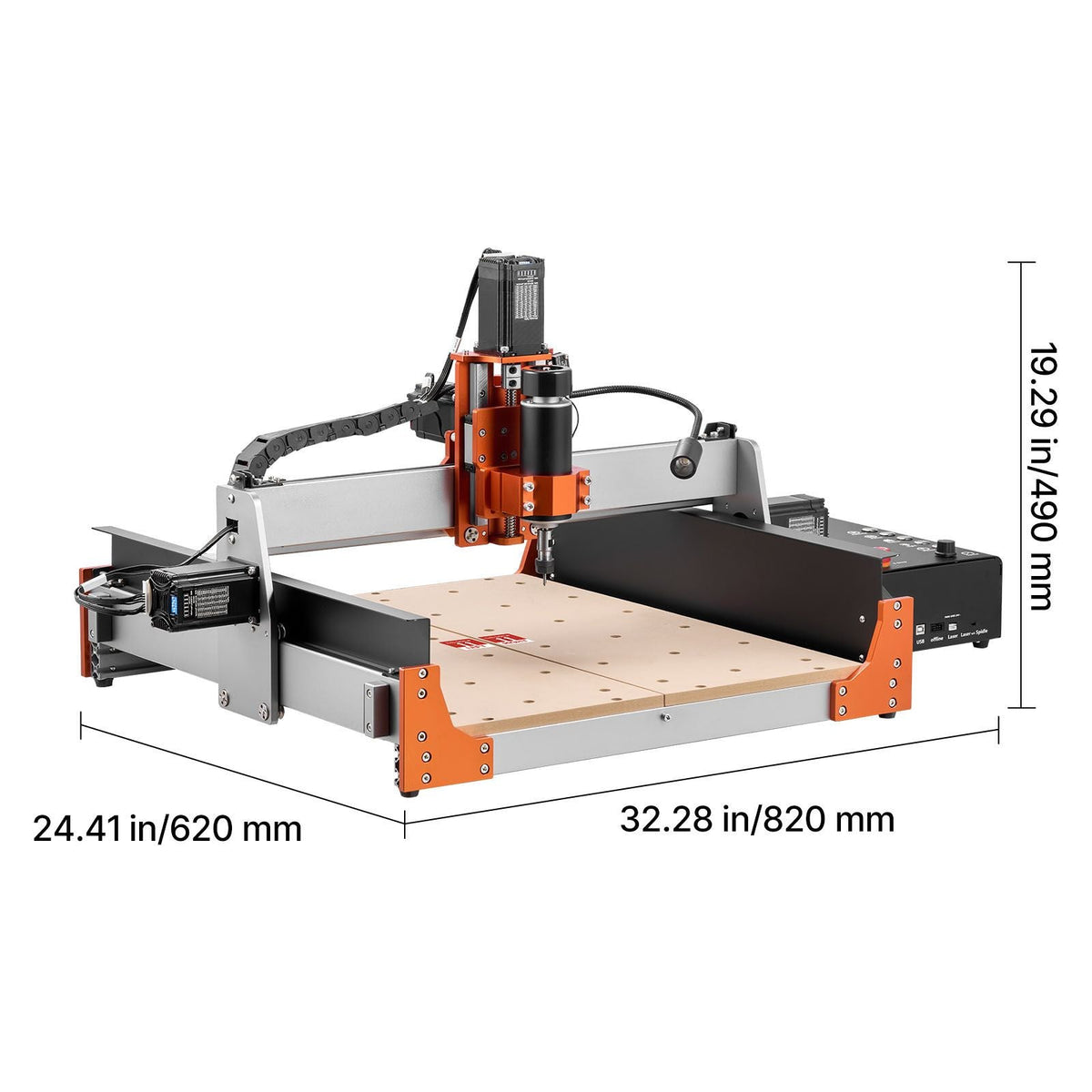 CNC Router Machine, 500W Spindle, 3-Axis Wood Engraving Milling Machine, with Dual Linear Rails & Ball Screw, 15.75 x 15.75 x 3.74 in Working Area, Trim Router, for Wood Acrylic Carving Cutting