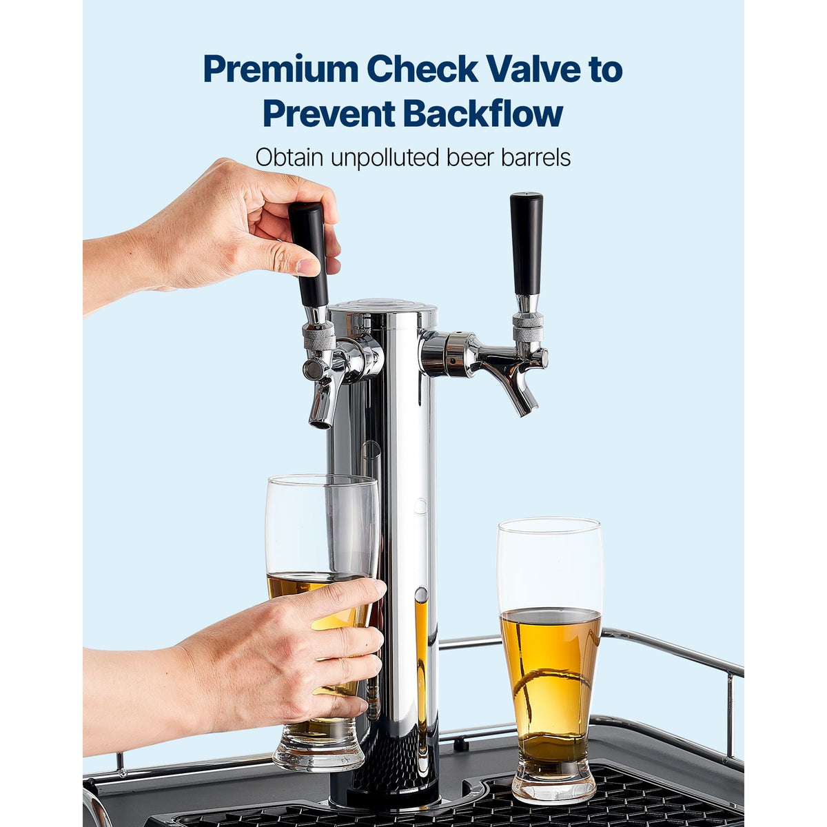 CO2 Regulator, Dual-Gauge Dual-Valve Beer Keg Regulator, 0–60 PSI Adjustable Pressure, Heavy-Duty CO2 Tank Gas Regulator with 2 Check Valves, for Draft Beer Homebrewing, Fits CGA320 Interface