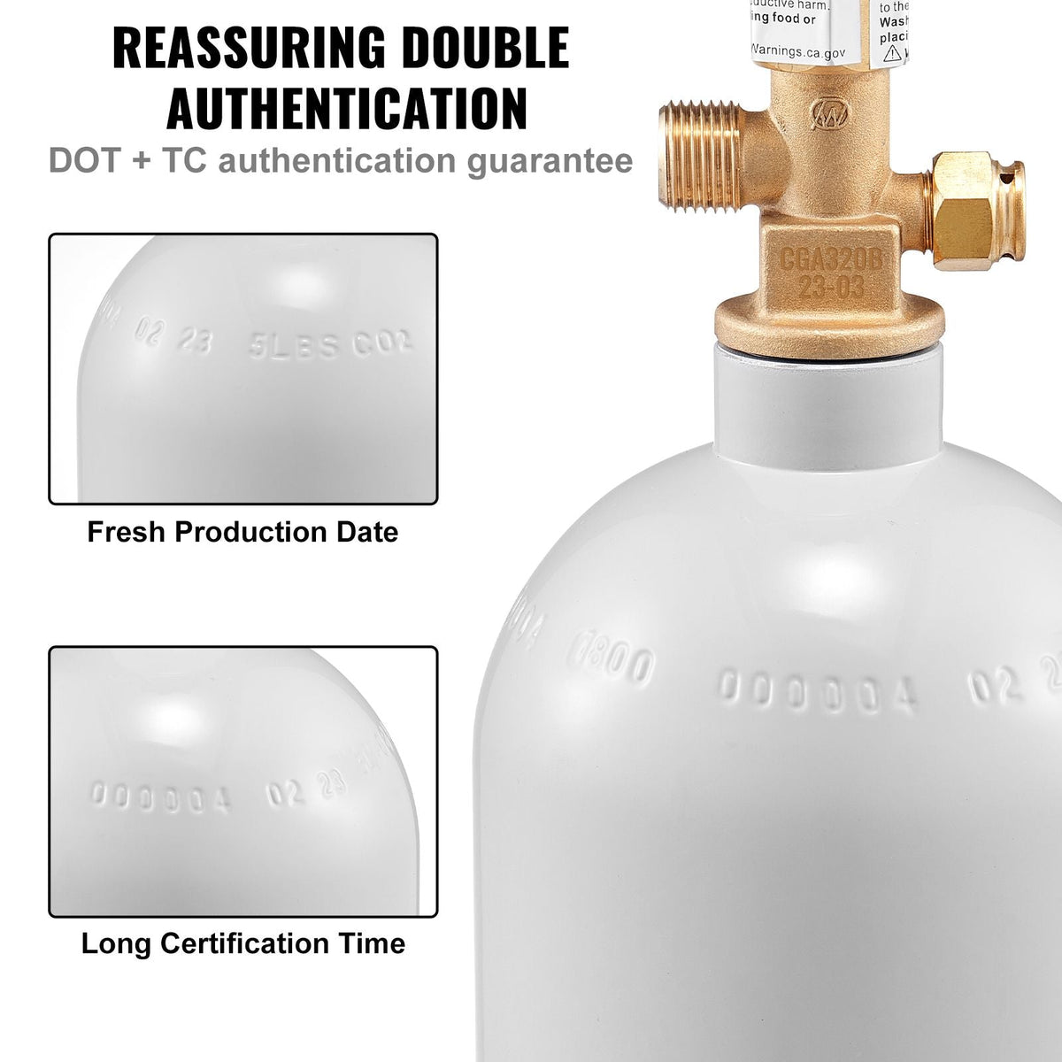 CO2 Regulator Gauge with 0-60PSI, Heavy Duty CO2 Gauge Gas System, Draft Beer Regulator with Adjustable Pressure Regulator, Check Valve for Draft Beer Homebrew (5 LBS CO2 Tank)