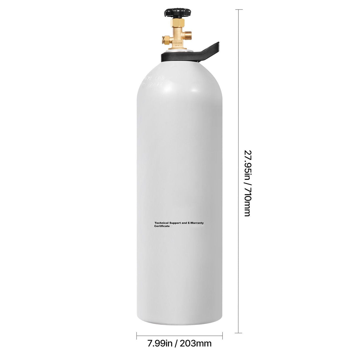 CO2 Tank, 20 lbs New Aluminum Alloy Cylinder, CO2 Air Tank with Light Spray Coating, CGA320 Valve, Handle & Purple Copper Siphon, DOT Approved Cylinder for Draft Beer Dispensing and Soda Maker