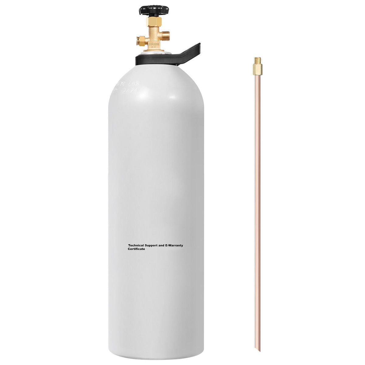 CO2 Tank, 20 lbs New Aluminum Alloy Cylinder, CO2 Air Tank with Light Spray Coating, CGA320 Valve, Handle & Purple Copper Siphon, DOT Approved Cylinder for Draft Beer Dispensing and Soda Maker