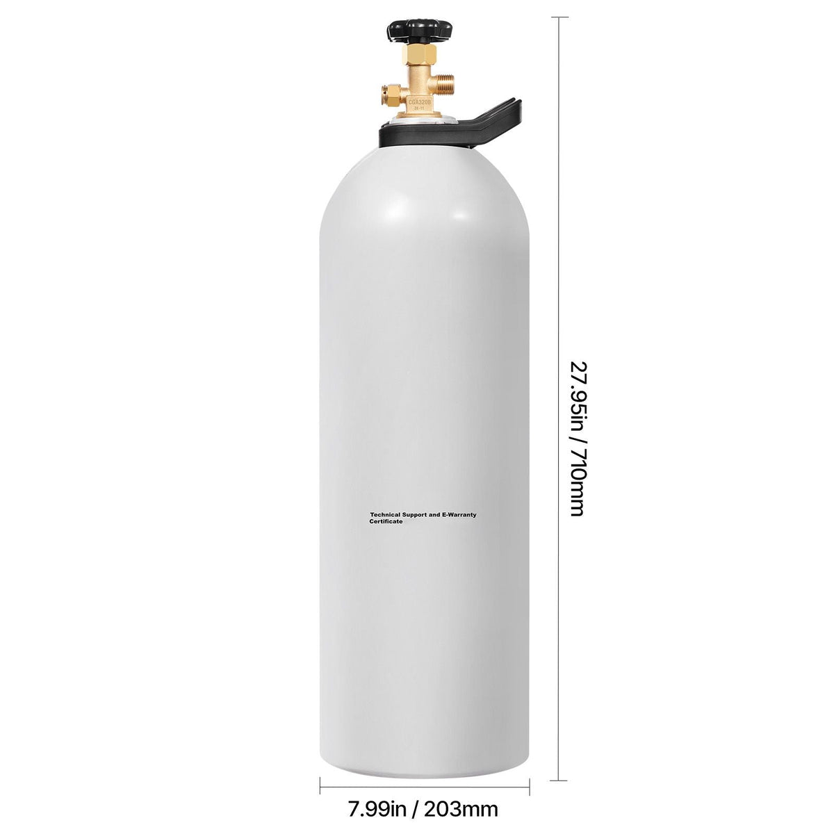 CO2 Tank, 20 lbs New Aluminum Alloy Cylinder, CO2 Air Tank with Spray Coating, CGA320 Valve, Handle & Adjustable Pressure, DOT & TC Approved Cylinder for Draft Beer Dispensing and Soda Maker