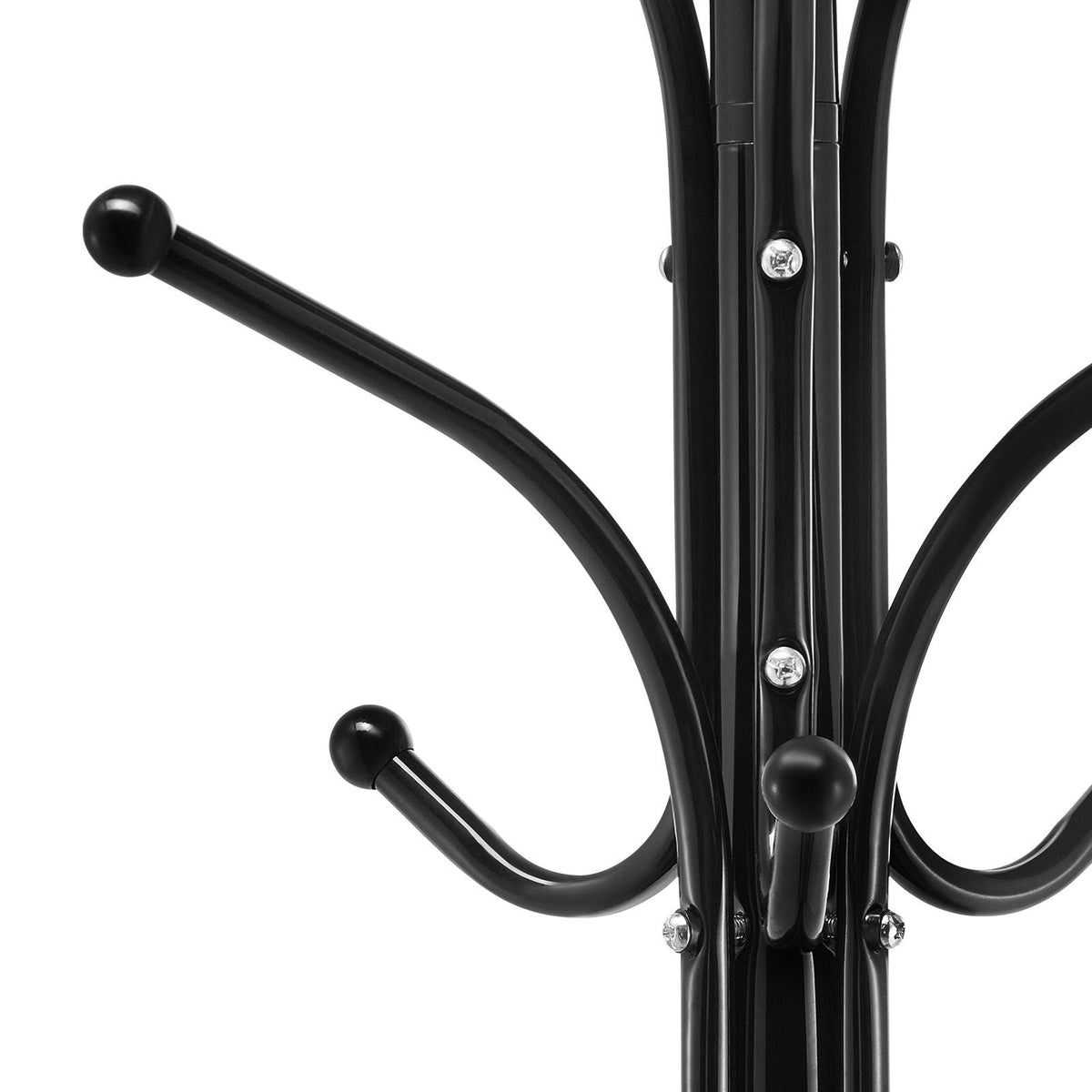 Coat Rack Freestanding, Coats Tree Stand with Stable Marble Base & 6 Hooks, Free Standing Hall Coat Rack for Entryway, Bedroom, Office, Living Room, Modern Clothes Hanger for Coats, Hats, Bags