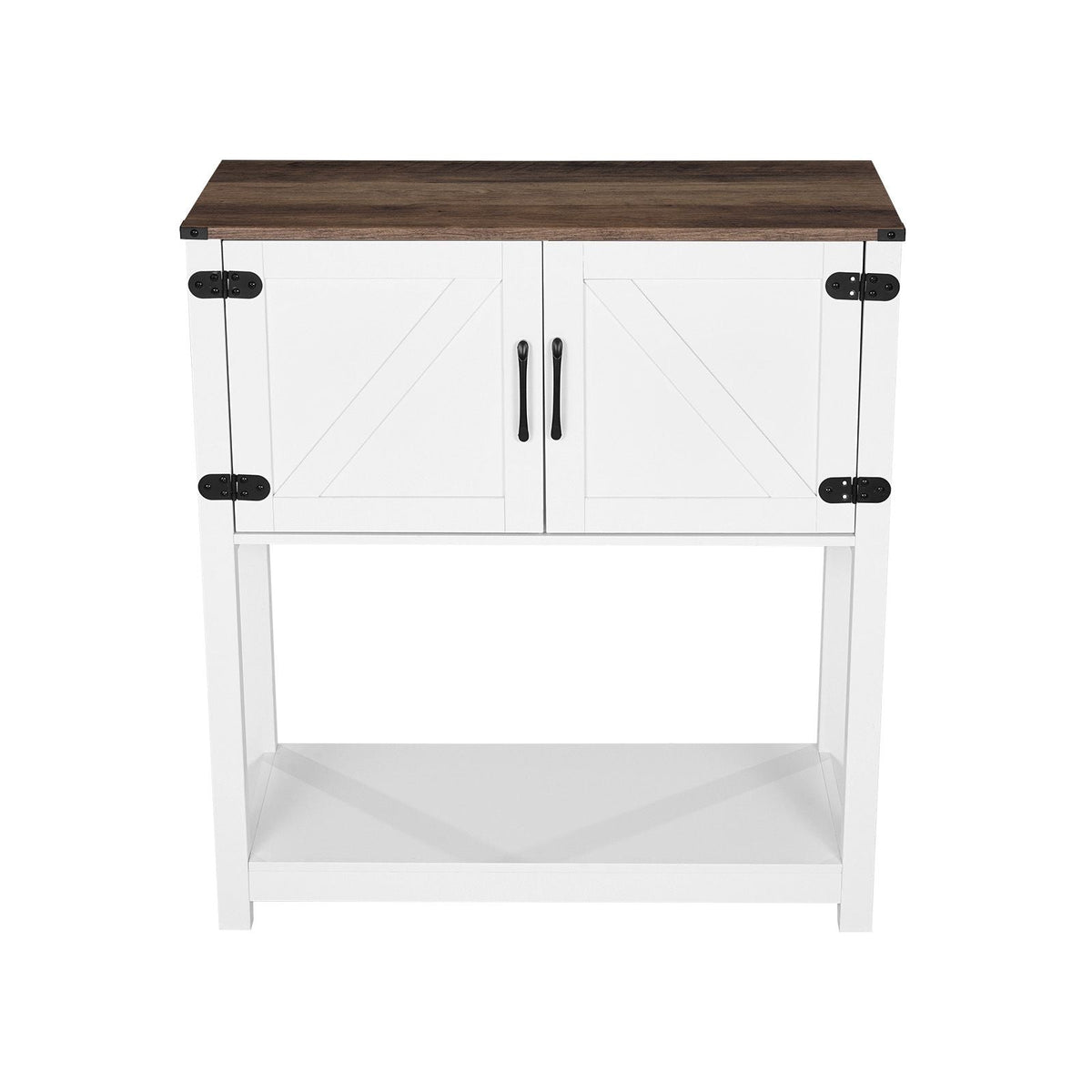Coffee Bar Cabinet, 31.5 x 13.8 x 34.6 in Farmhouse Coffee Bar Cabinet with 3-Tier Storage, Coffee Bar Table with Magnet Doors, Farmhouse Sideboard Buffet Cabinet for Living Room, Entryway