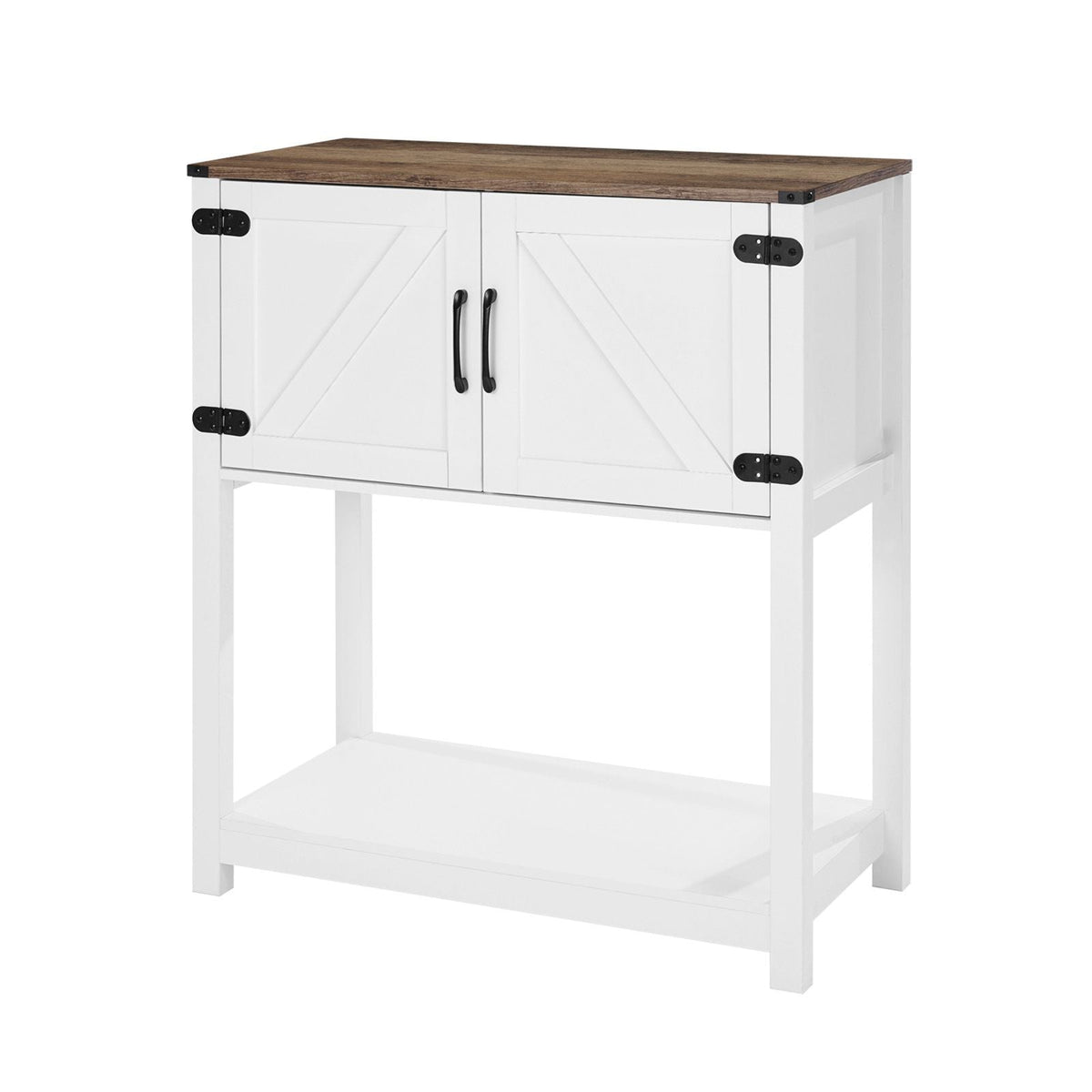Coffee Bar Cabinet, 31.5 x 13.8 x 34.6 in Farmhouse Coffee Bar Cabinet with 3-Tier Storage, Coffee Bar Table with Magnet Doors, Farmhouse Sideboard Buffet Cabinet for Living Room, Entryway