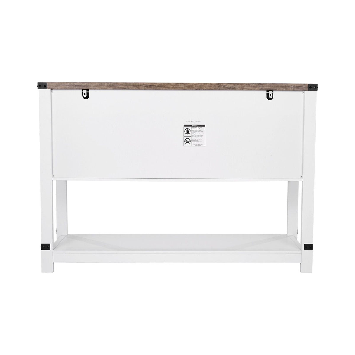 Coffee Bar Cabinet, 47.3 x 15.7 x 32.7 in Farmhouse Coffee Bar Cabinet with 4-Tier Storage, Coffee Bar Table with Barn Doors, Farmhouse Sideboard Buffet Cabinet for Living Room, Entryway