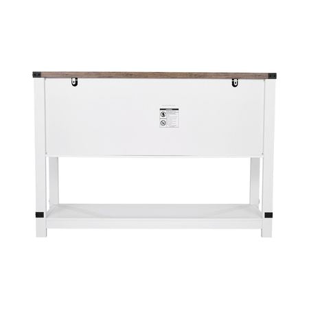 Coffee Bar Cabinet, 47.3 x 15.7 x 32.7 in Farmhouse Coffee Bar Cabinet with 4-Tier Storage, Coffee Bar Table with Barn Doors, Farmhouse Sideboard Buffet Cabinet for Living Room, Entryway