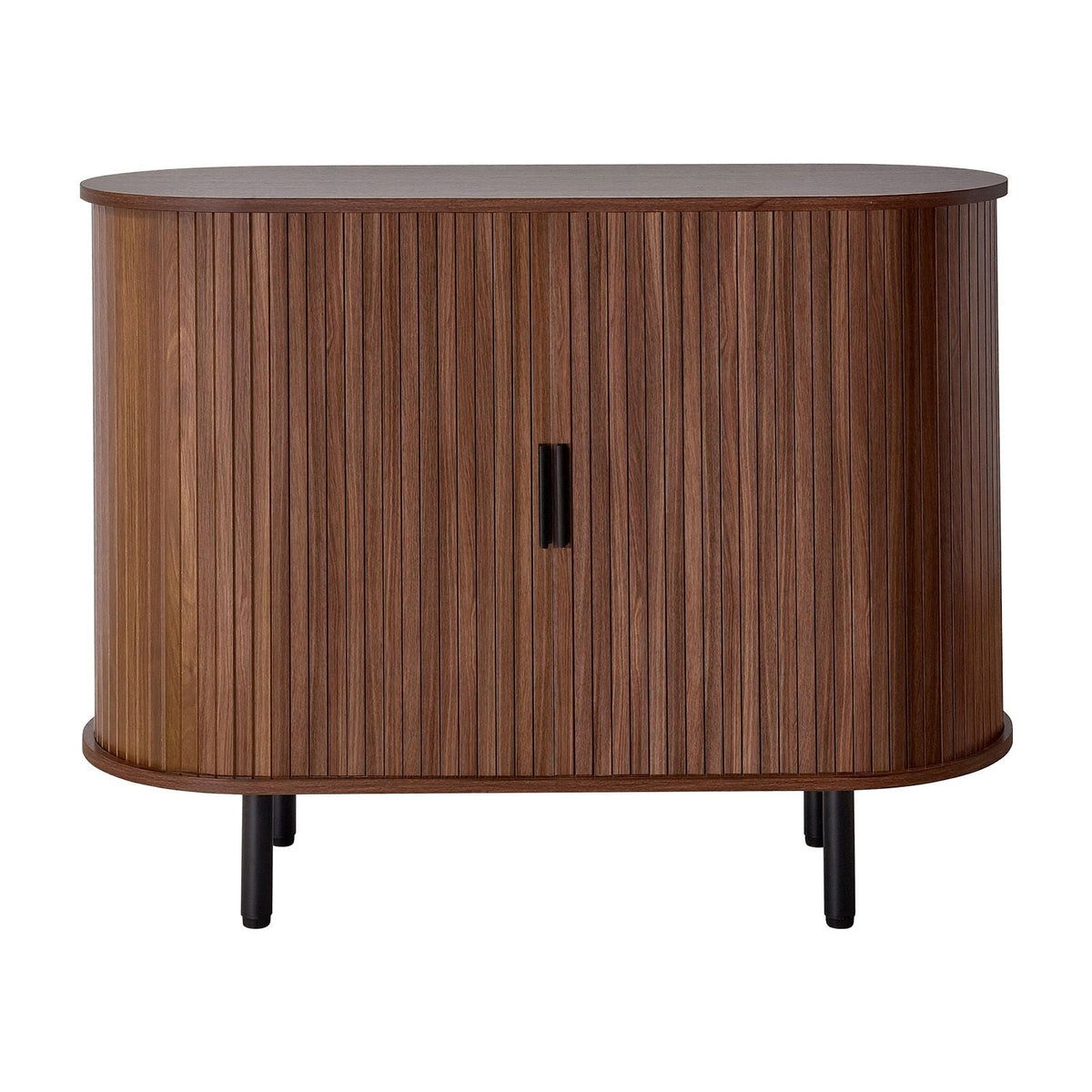 Coffee Bar Cabinet, Mid Century Fluted Coffee Bar Table, Buffet Stand Cabinet with 2 Sliding Doors, Sideboard Buffet Station for Living Room, Entryway, Kitchen, 39.3 x 15.7 x 29.5 in, Walnut