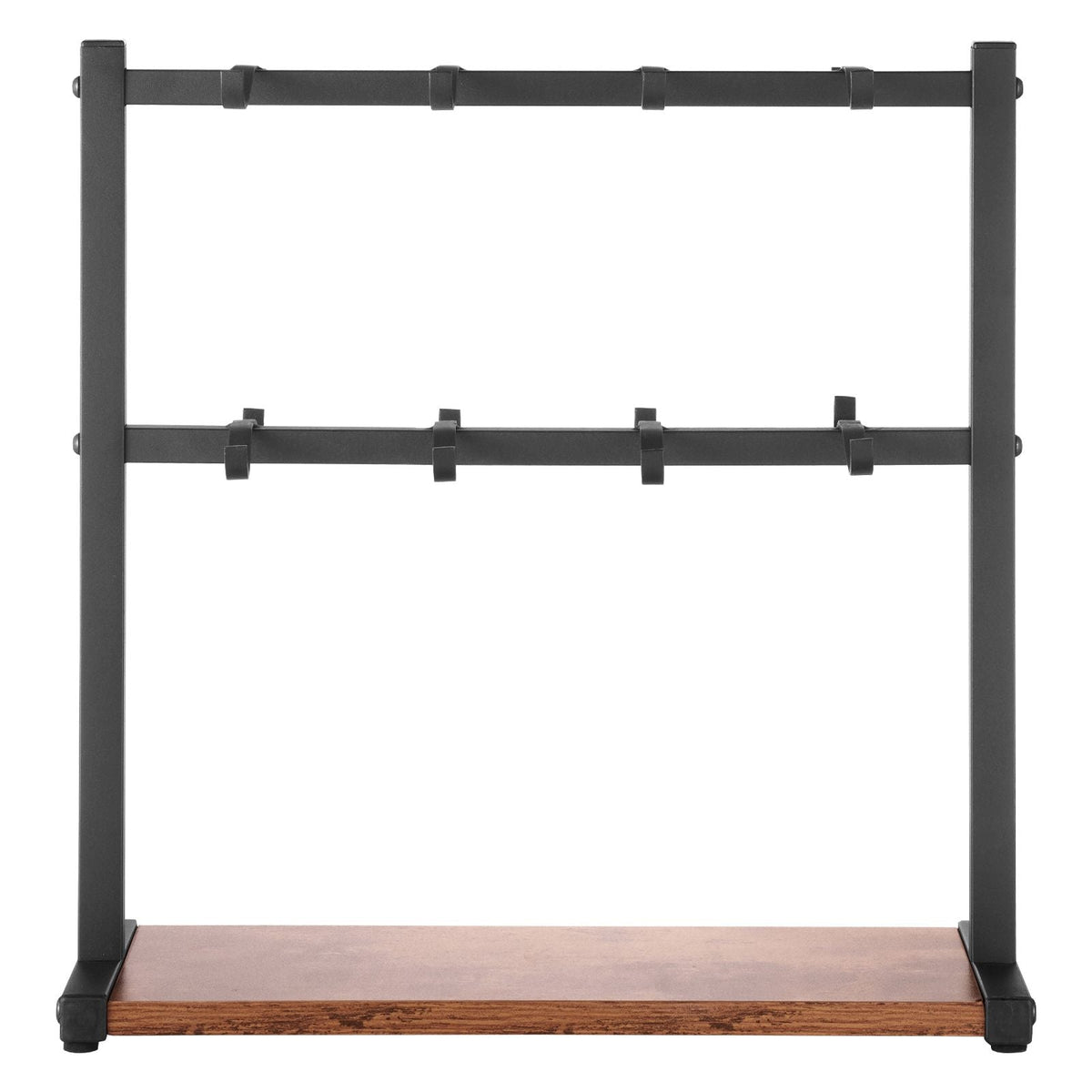 Coffee Mug Holder for Countertop, 16 Hooks Coffee Cup Holder with Storage Base, 2 Tier Mugs Tree Rack Carbon Steel & Wood Mug Display Stand, for Coffee Bar Home Storage and Display (Matte Black)