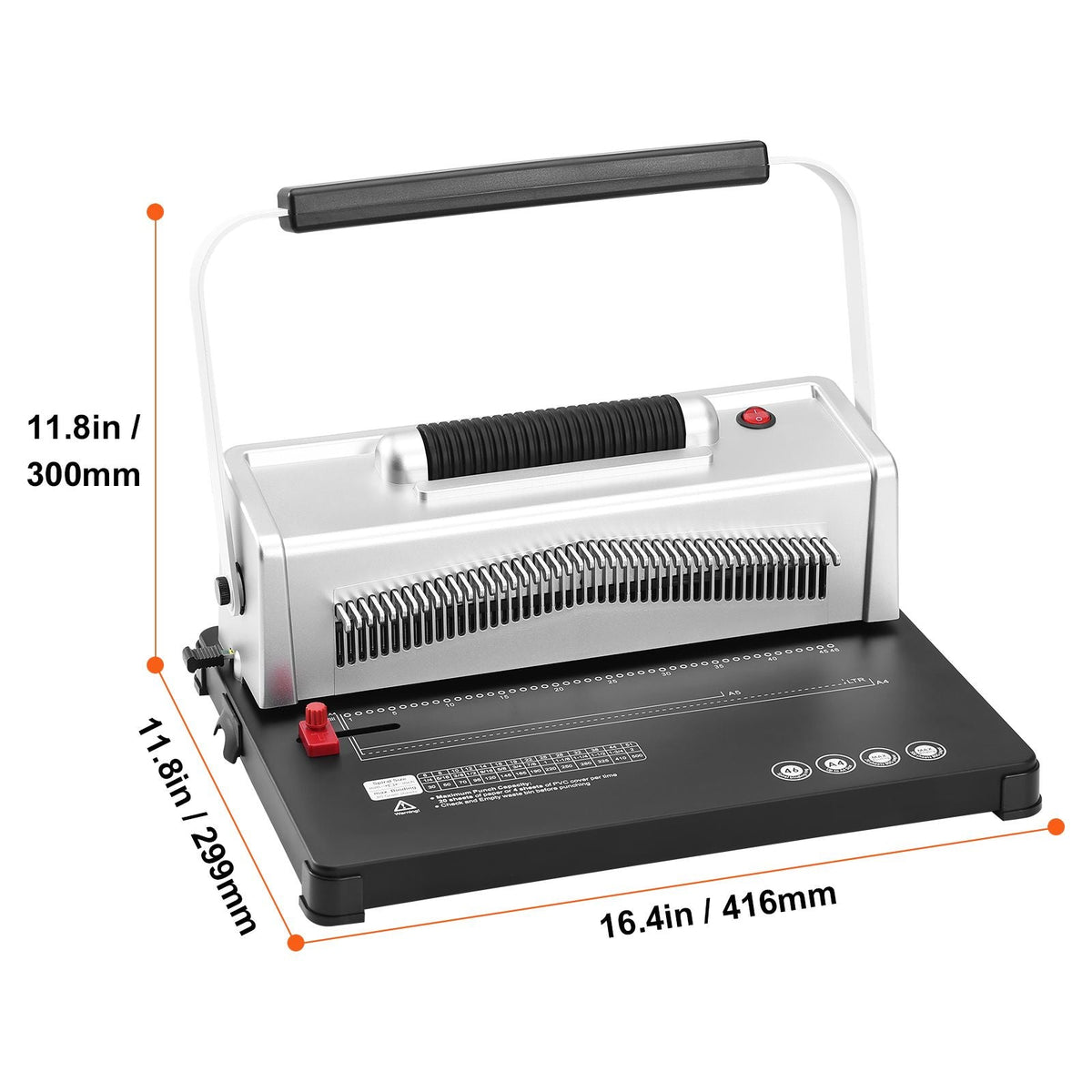 Coil Spiral Binding Machine, Manual Book Maker with Electric Binding, 46-Holes Binding 500 Sheets Punch Binder, with 100pcs 5/16'' Coil Binding Spines, for Letter Size, A4, A5