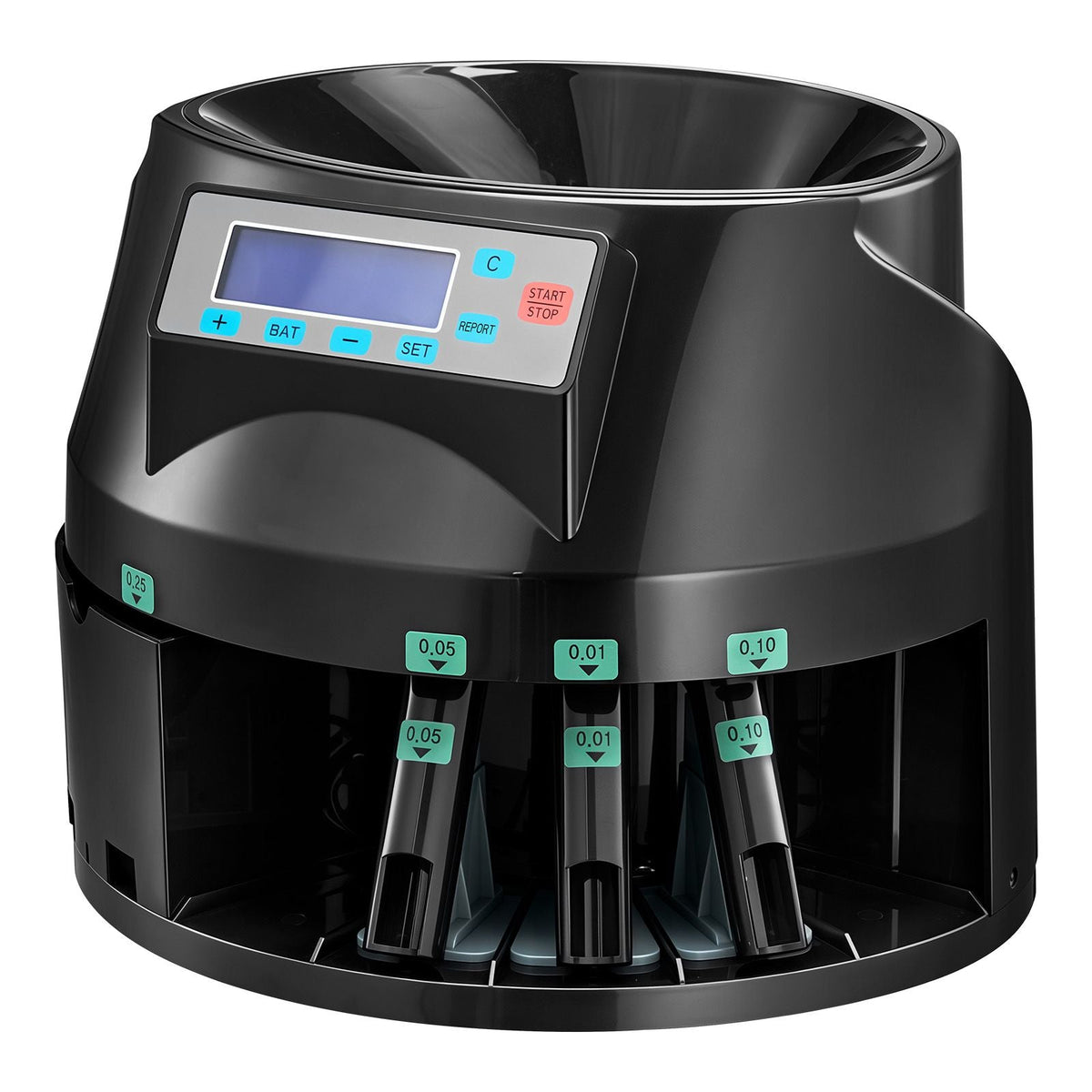 Coin Counter Machine, 5 Denominations, Accurate Coin Sorter Machine, Sorts Up to 225 Coins Per Minute, USD Change Counter with LCD Display, Smooth Operation, Batch Feature, Holds 1500 Coins