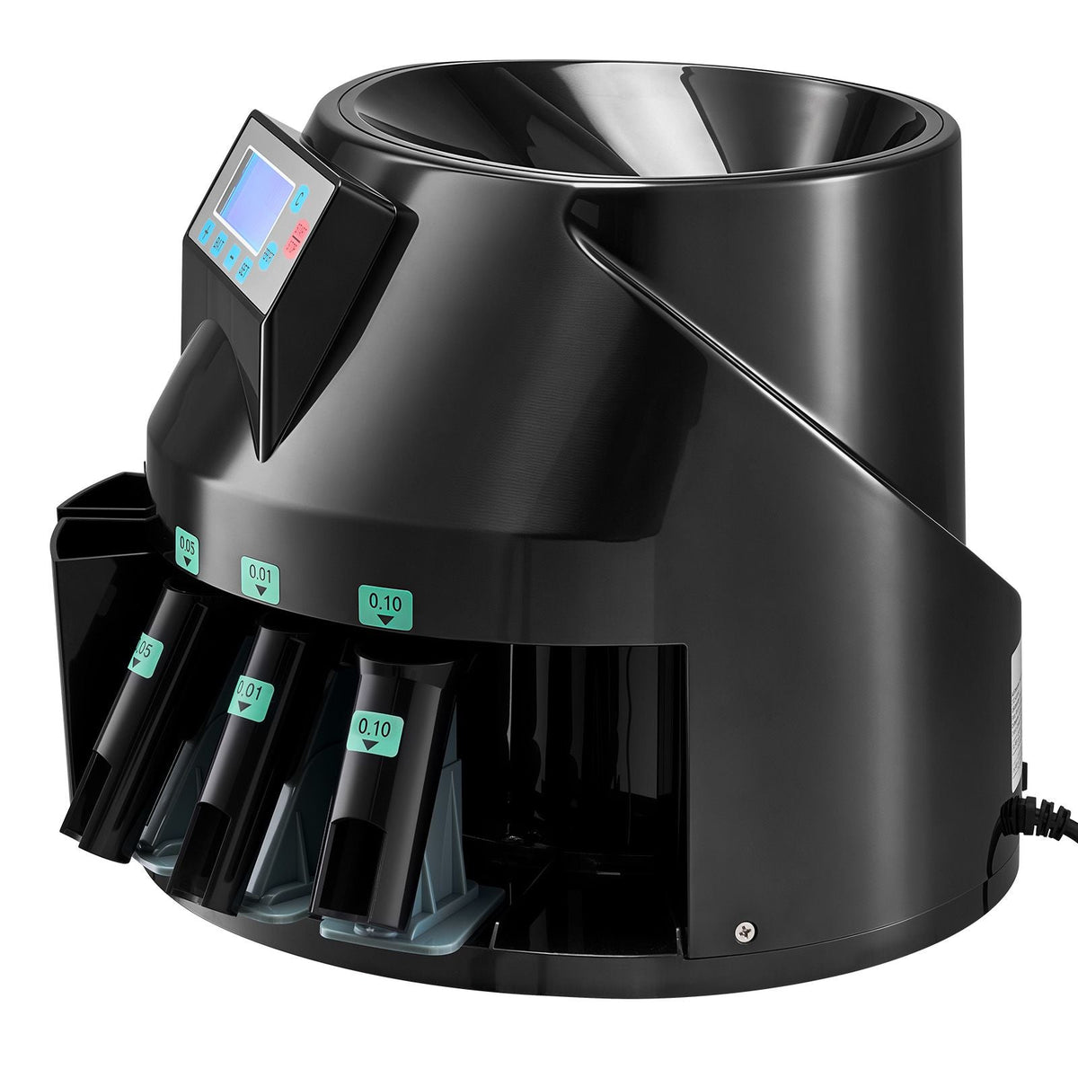 Coin Counter Machine, 5 Denominations, Accurate Coin Sorter Machine, Sorts Up to 225 Coins Per Minute, USD Change Counter with LCD Display, Smooth Operation, Batch Feature, Holds 1500 Coins