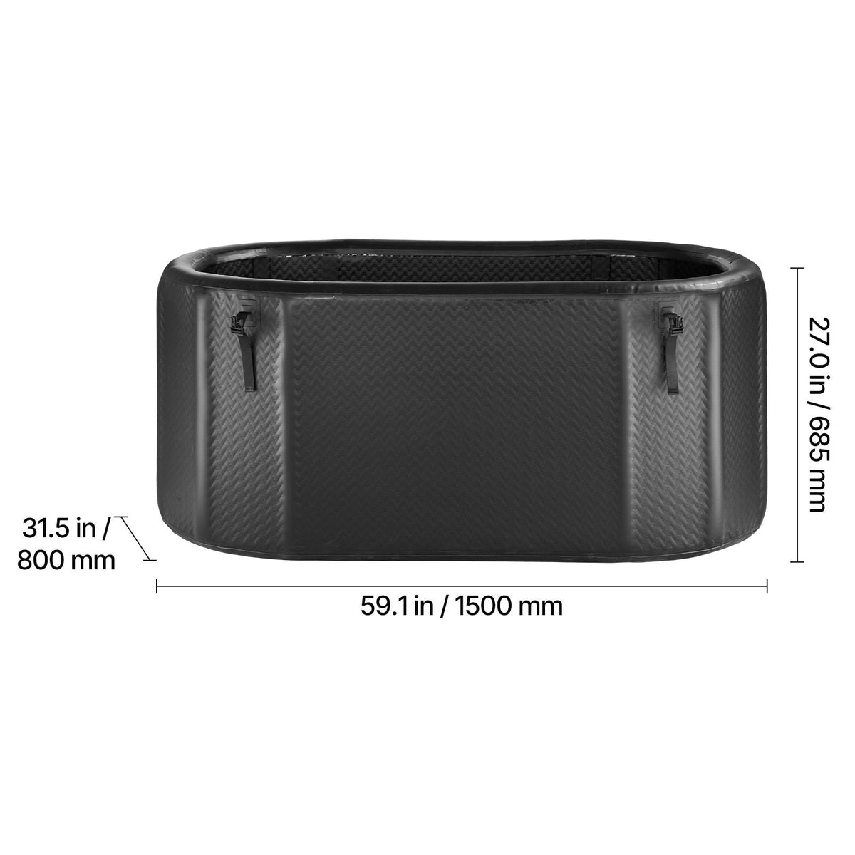 Cold Plunge Tub, 216 Gallon, Inflatable Ice Bath Tub Compatible with Water Chillers, Portable Cold Water Bathtub with Insulated Lid, for Athletes Recovery, 59.1" x 31.5" x 29.9" (No Chiller)