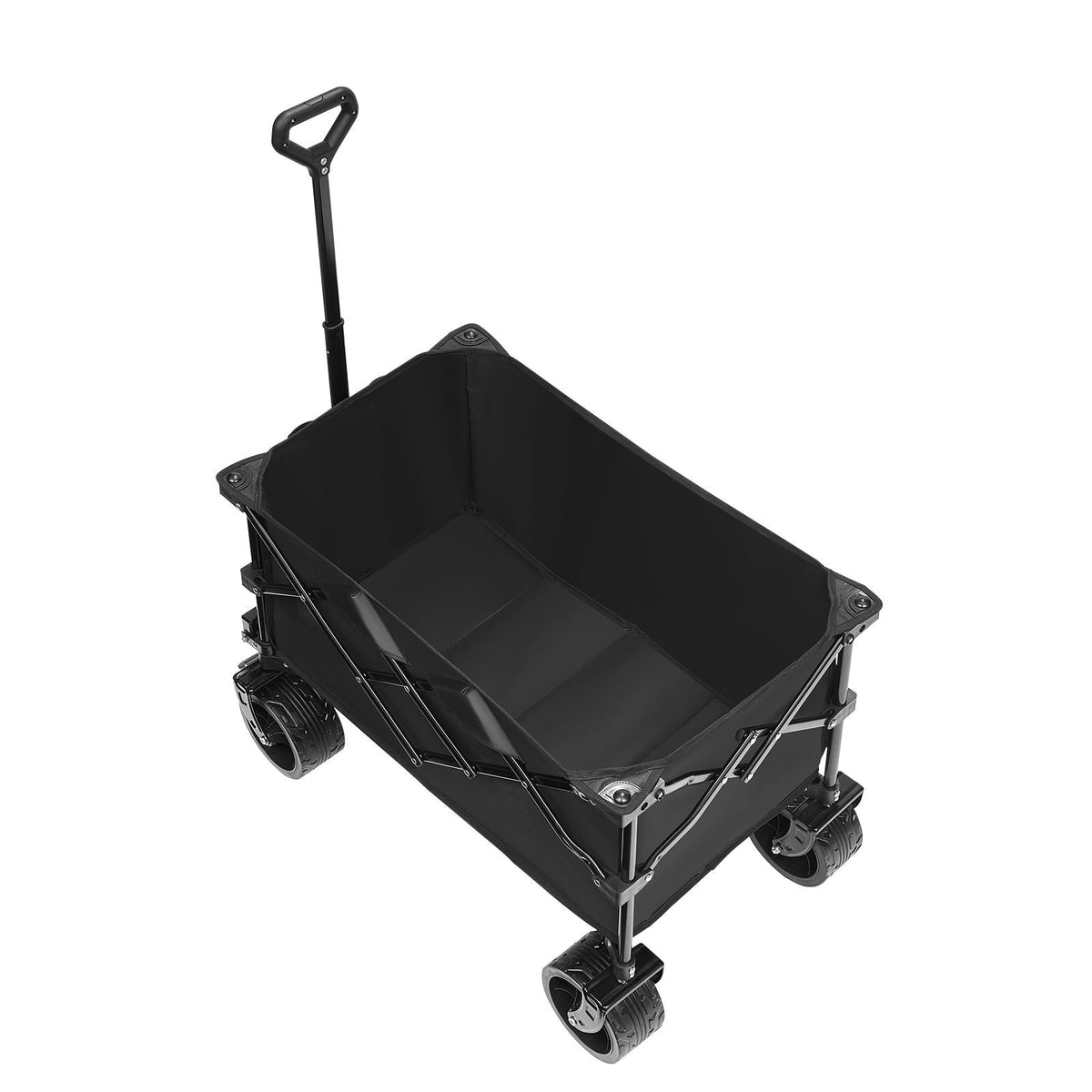 Collapsible Folding Wagon, 113 L Beach Wagon Cart with All-Terrain Wheels, Heavy Duty Folding Wagon Cart Max 250 lbs with Drink Holders, Sports Wagon for Camping, Shopping, Garden