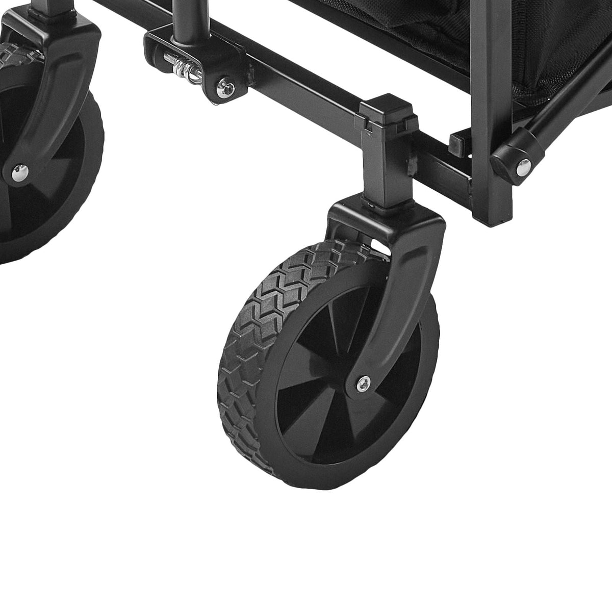 Collapsible Folding Wagon, 2 cu.ft Grass Wagon Cart with All-Terrain 5in Wheels, Heavy Duty Folding Wagon Cart 220 lbs Weight Capacity with Drink Holders, Wagon for Camping, Shopping, Garden