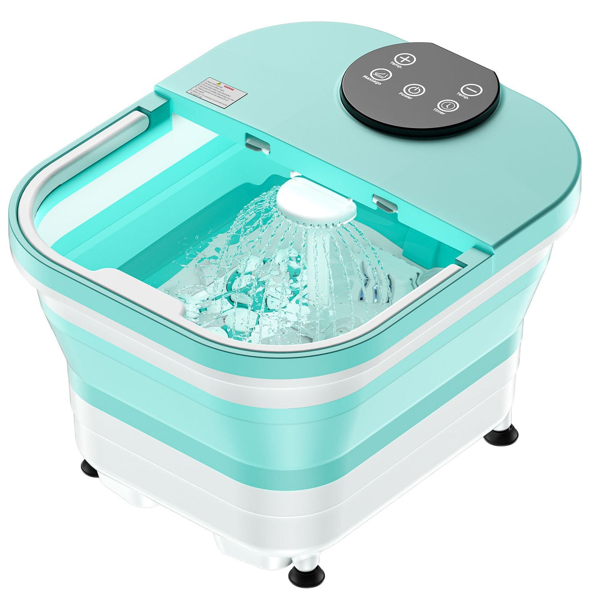 Collapsible Foot Spa Bath Massager, 95 - 118 Fahrenheit Heated Pedicure Foot Bath Tub with Adjustable Water Shower, 30 Massage Rollers, Feet Soaking Tub with Remote Control & Timer