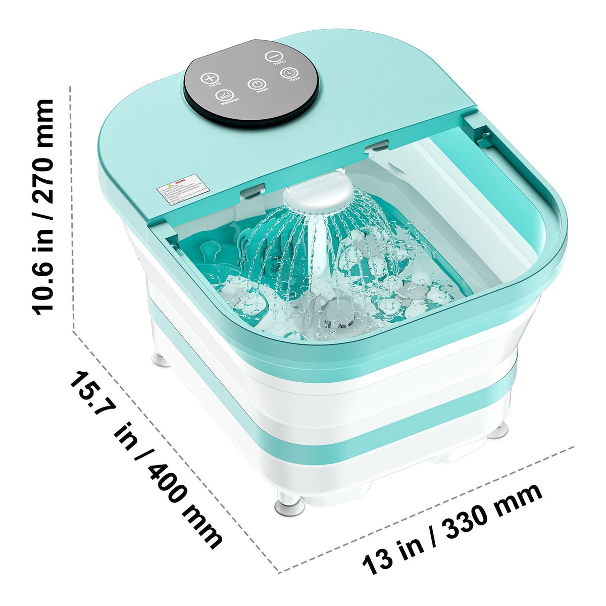 Collapsible Foot Spa Bath Massager, 95 - 118 Fahrenheit Heated Pedicure Foot Bath Tub with Adjustable Water Shower, 30 Massage Rollers, Feet Soaking Tub with Remote Control & Timer