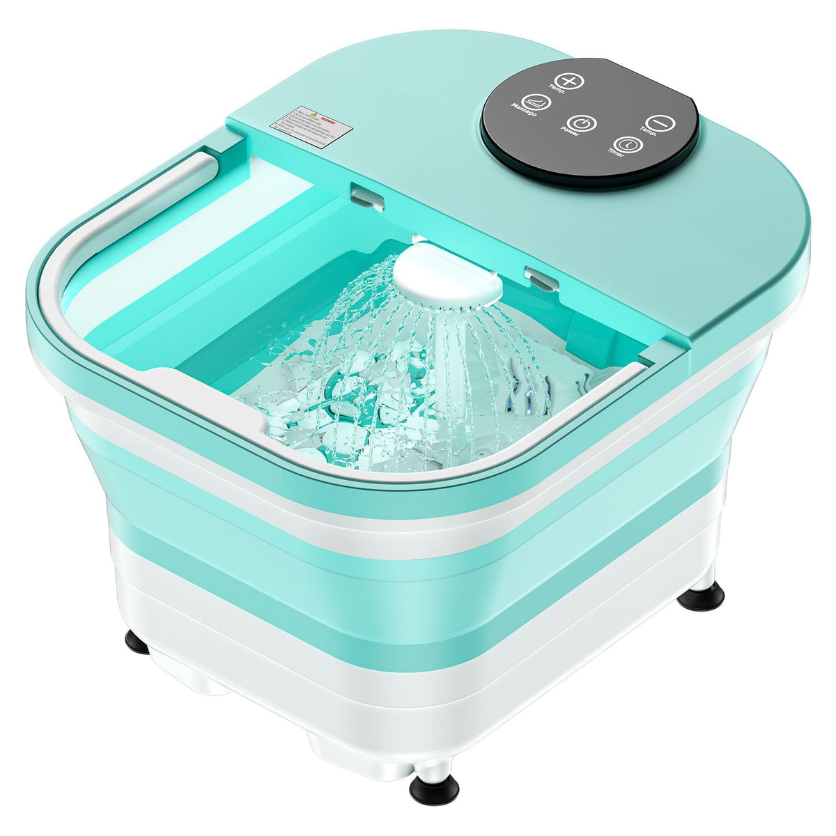 Collapsible Foot Spa Bath Massager, 95 - 118 Fahrenheit Heated Pedicure Foot Bath Tub with Adjustable Water Shower, 30 Massage Rollers, Feet Soaking Tub with Remote Control & Timer