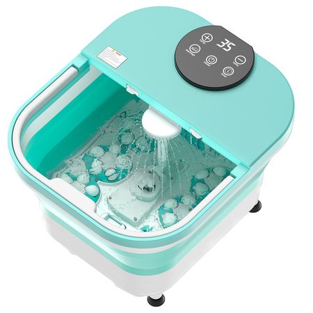 Collapsible Foot Spa Bath Massager, 95 - 118 Fahrenheit Heated Pedicure Foot Bath Tub with Adjustable Water Shower, 30 Massage Rollers, Feet Soaking Tub with Remote Control & Timer