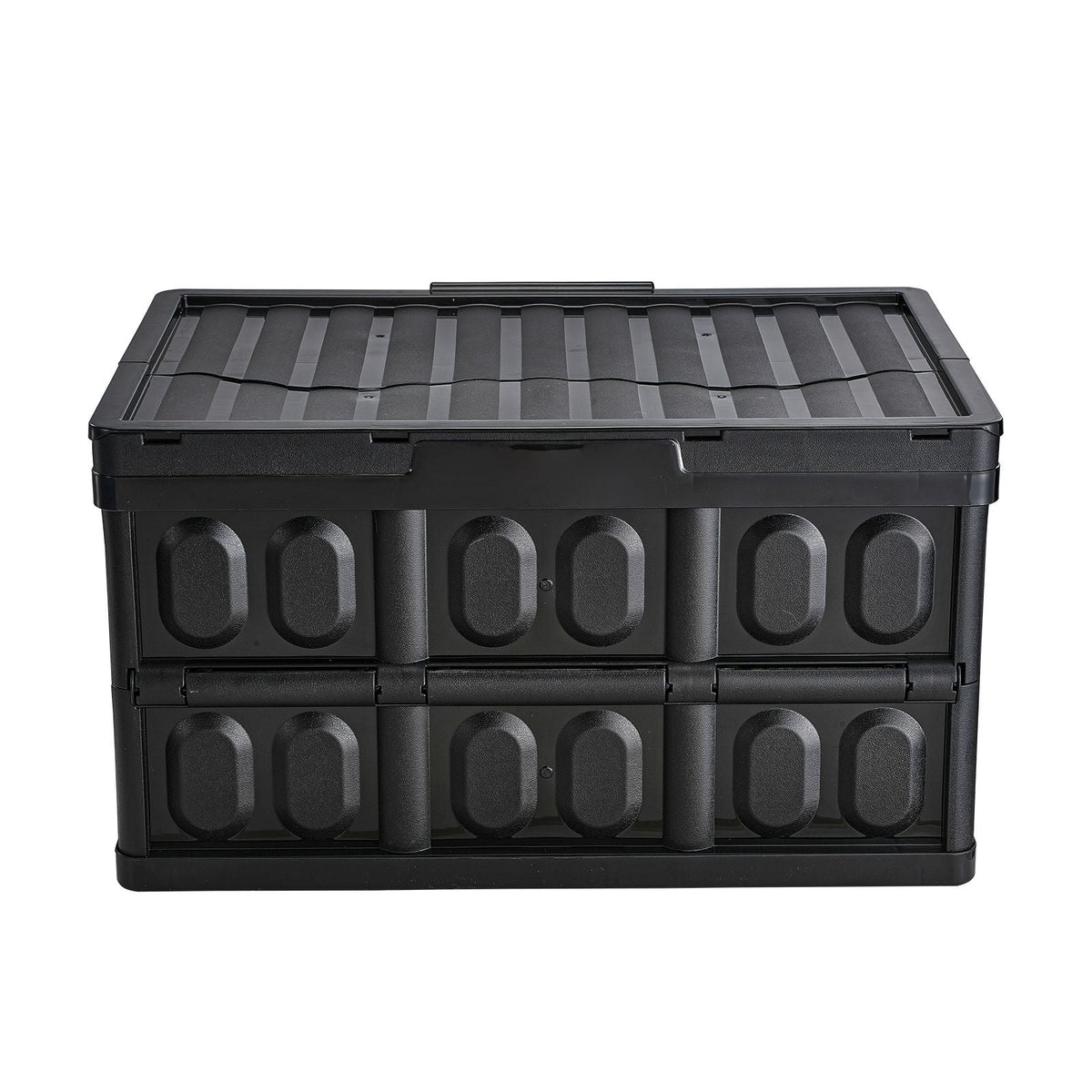 Collapsible Storage Bins with Lids, 45L 3 Packs, Folding Plastic Stackable Utility Crates with Handles, Large Heavy Duty Containers for Clothes, Toys, Books, Snack, Shoes, and Grocery Organizing