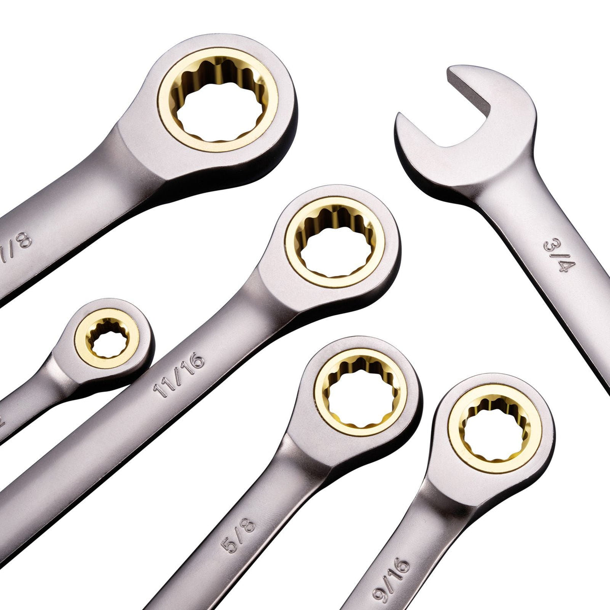 Combination Wrench Set, 24-Piece Ratcheting Wrench Set with Organizer Rack, Cr-V Steel Wrench Set SAE 1/4" to 7/8", Metric 8 mm to 19 mm, Ideal for General Household, Auto Repairs, Emergency