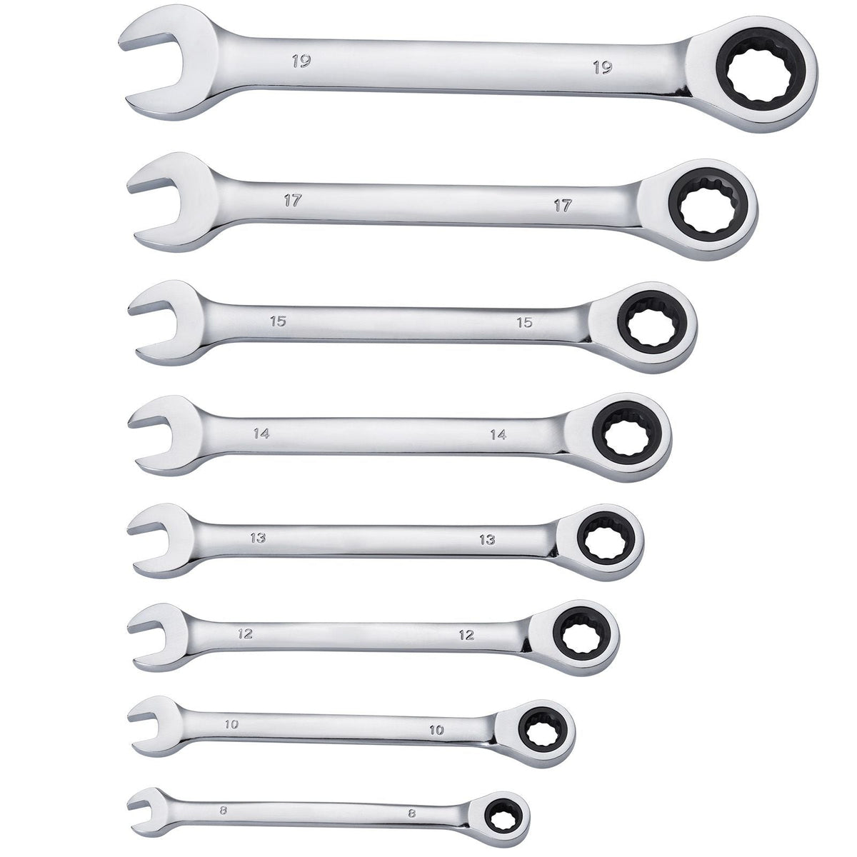 Combination Wrench Set, 30-Piece Ratcheting Wrench Set with Organizer Rack, Cr-V Steel Wrench Set SAE 1/4" to 1", Metric 8 mm to 24 mm, Ideal for General Household, Garage, Workshop, Emergency
