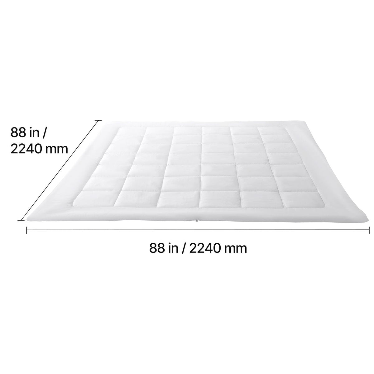 Comforter Duvet Insert, 88 x 88 in, Queen Size Down Alternative Comforter, Quilted All Season Duvet with 4 Tabs, Soft & Machine Washable, Box Stitched Bedding for Home Hotel, Women/Men, White