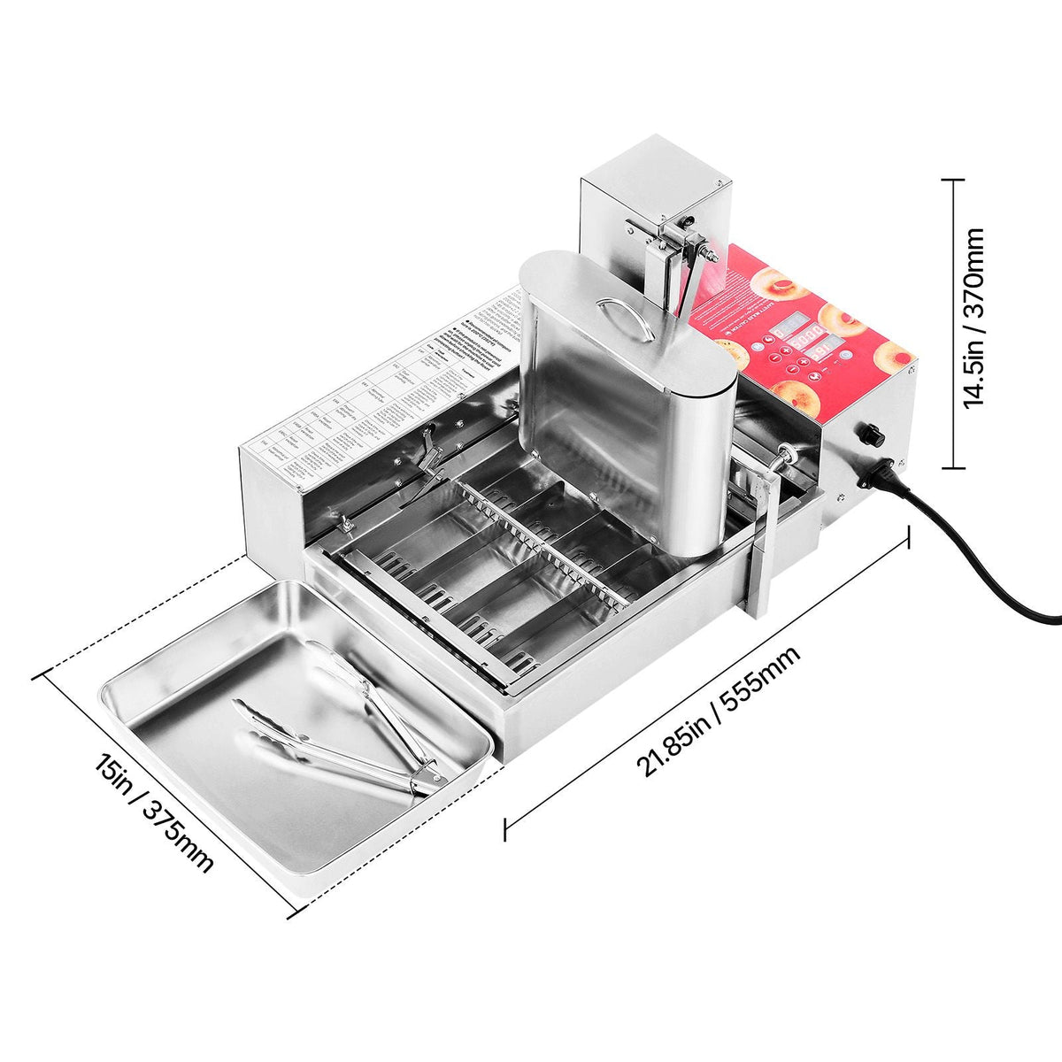 Commercial Automatic Donuts Machine, 4 Rows Donuts Making Equipment, 240 pcs/hour Electric High Power Doughnut Maker, Stainless Steel Frying Auto Fryer, with Intelligent Control