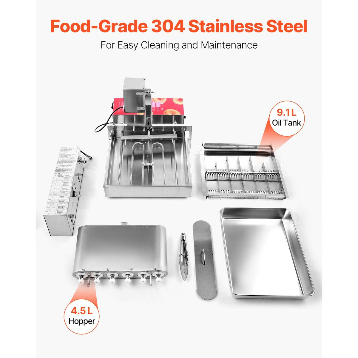 Commercial Automatic Donuts Machine, 6 Rows Donuts Making Equipment, 360 pcs/hour Electric High Power Doughnut Maker, Stainless Steel Frying Auto Fryer, with Intelligent Control