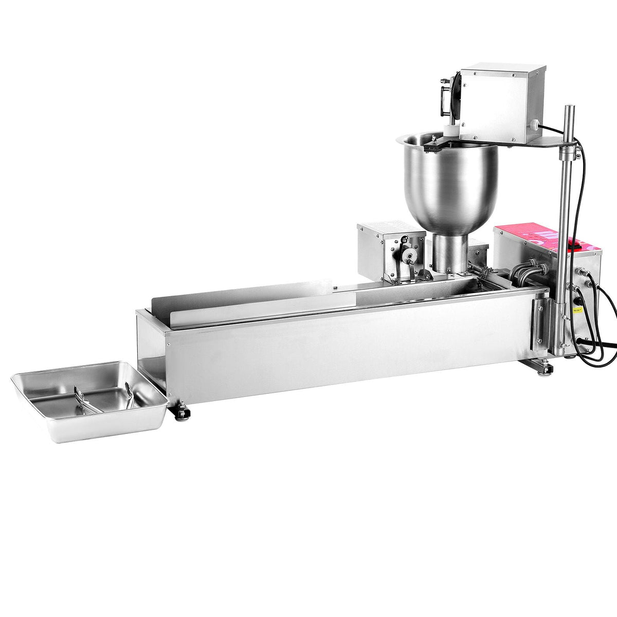 Commercial Automatic Donuts Machine, Single Row Donuts Making Equipment, 90 pcs/hour Electric High Power Doughnut Maker, Stainless Steel Frying Auto Fryer, with 3 Size Molds, Auto Counting