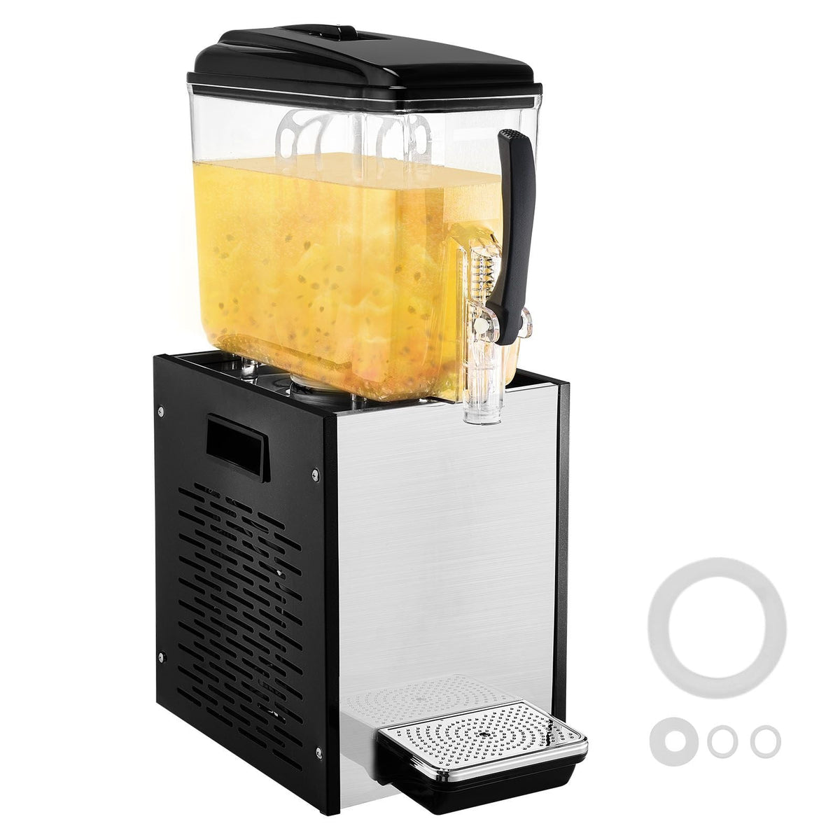 Commercial Beverage Dispenser, 12 L / 12.7 QT Juice Dispenser, 246W 304 Stainless Steel Food Grade Ice Tea Drink Machine with 45 Fahrenheit -54 Fahrenheit Cooling Temperature